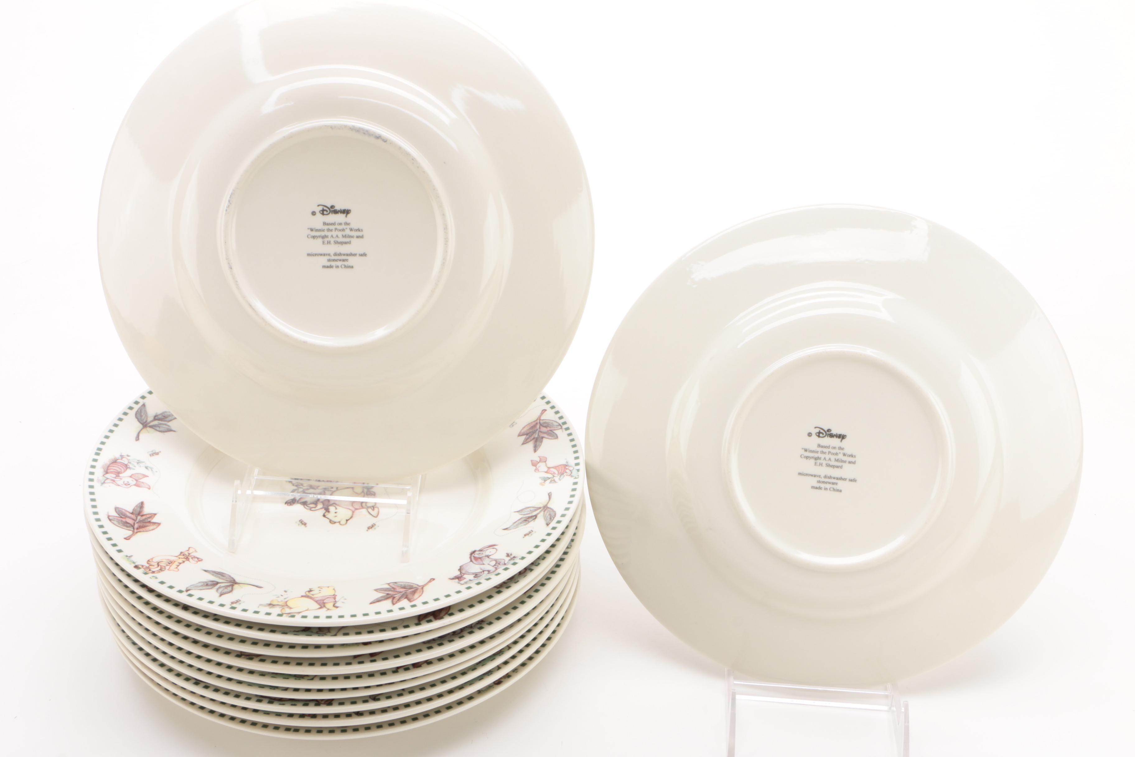 Disney "Winnie the Pooh" Stoneware Dinner Plates and Mugs