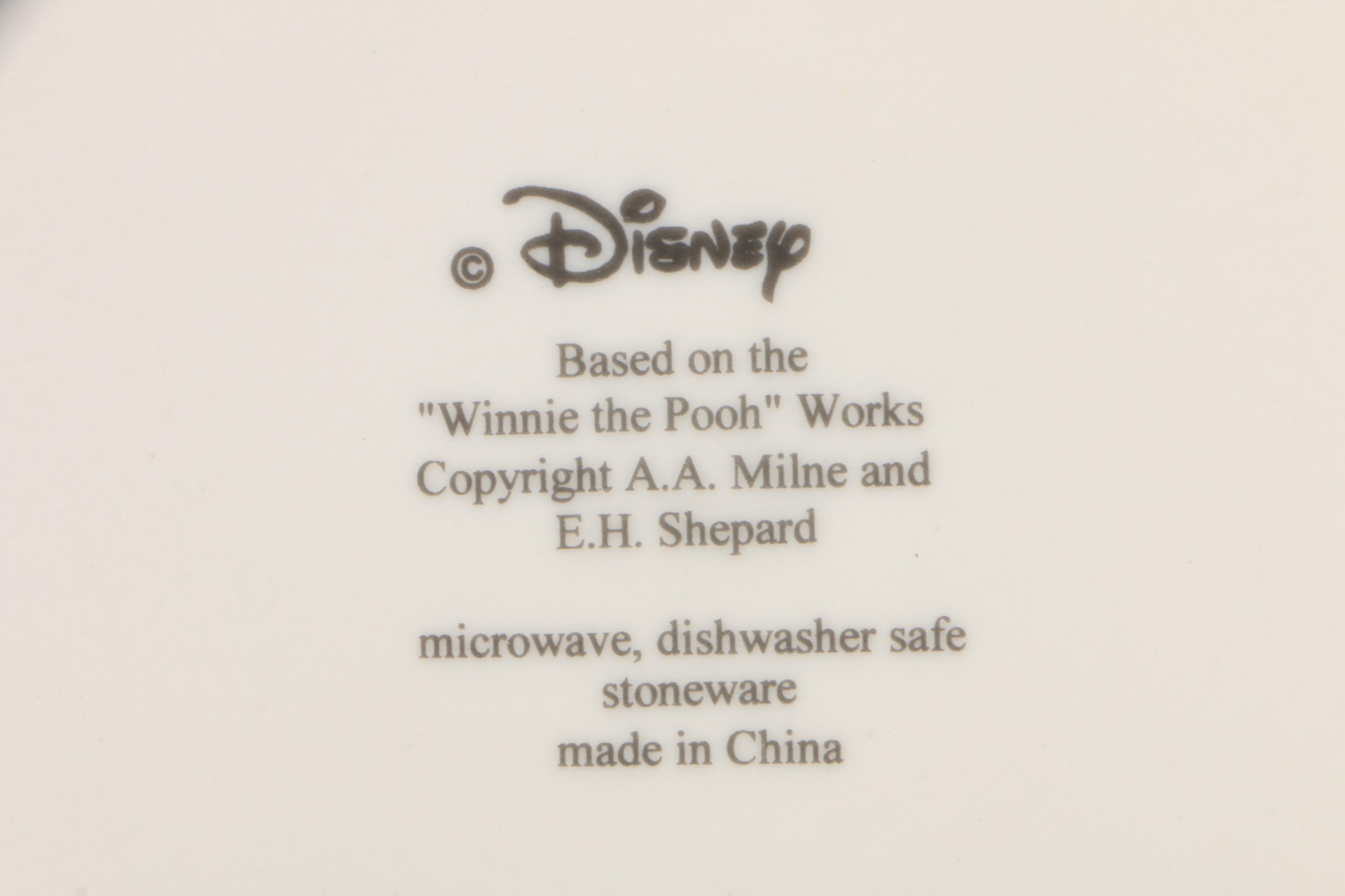 Disney "Winnie the Pooh" Stoneware Dinner Plates and Mugs