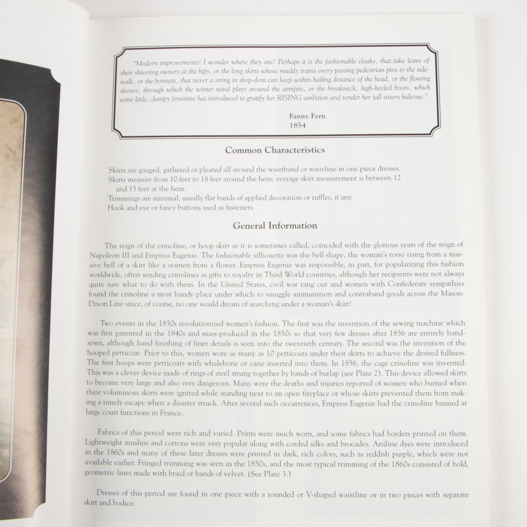 History of Fashion from the Victorian Era to the Civil War Era Book Collection