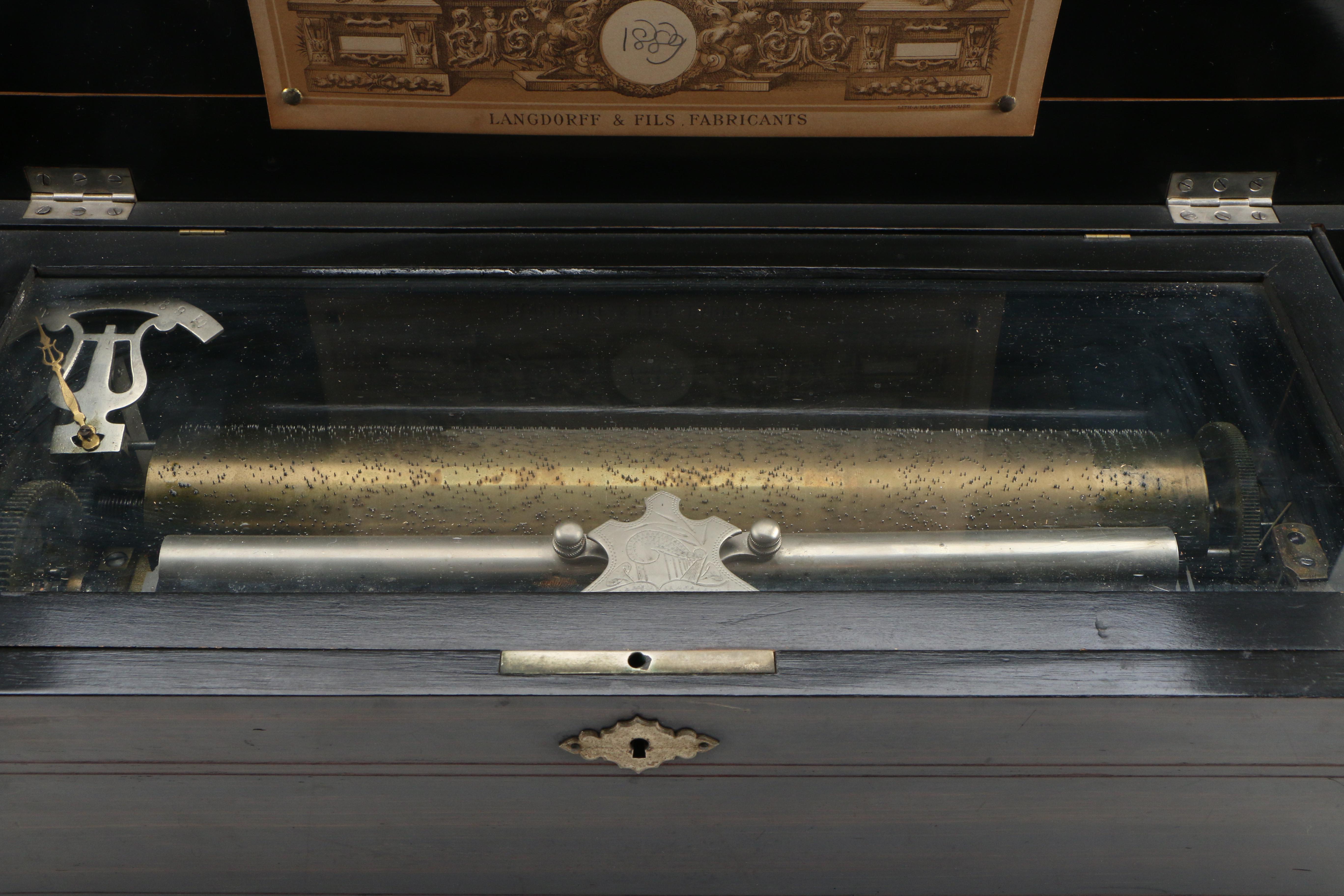 Langdorff & Fils Rosewood and Marquetry Ten Air Music Box, 1889