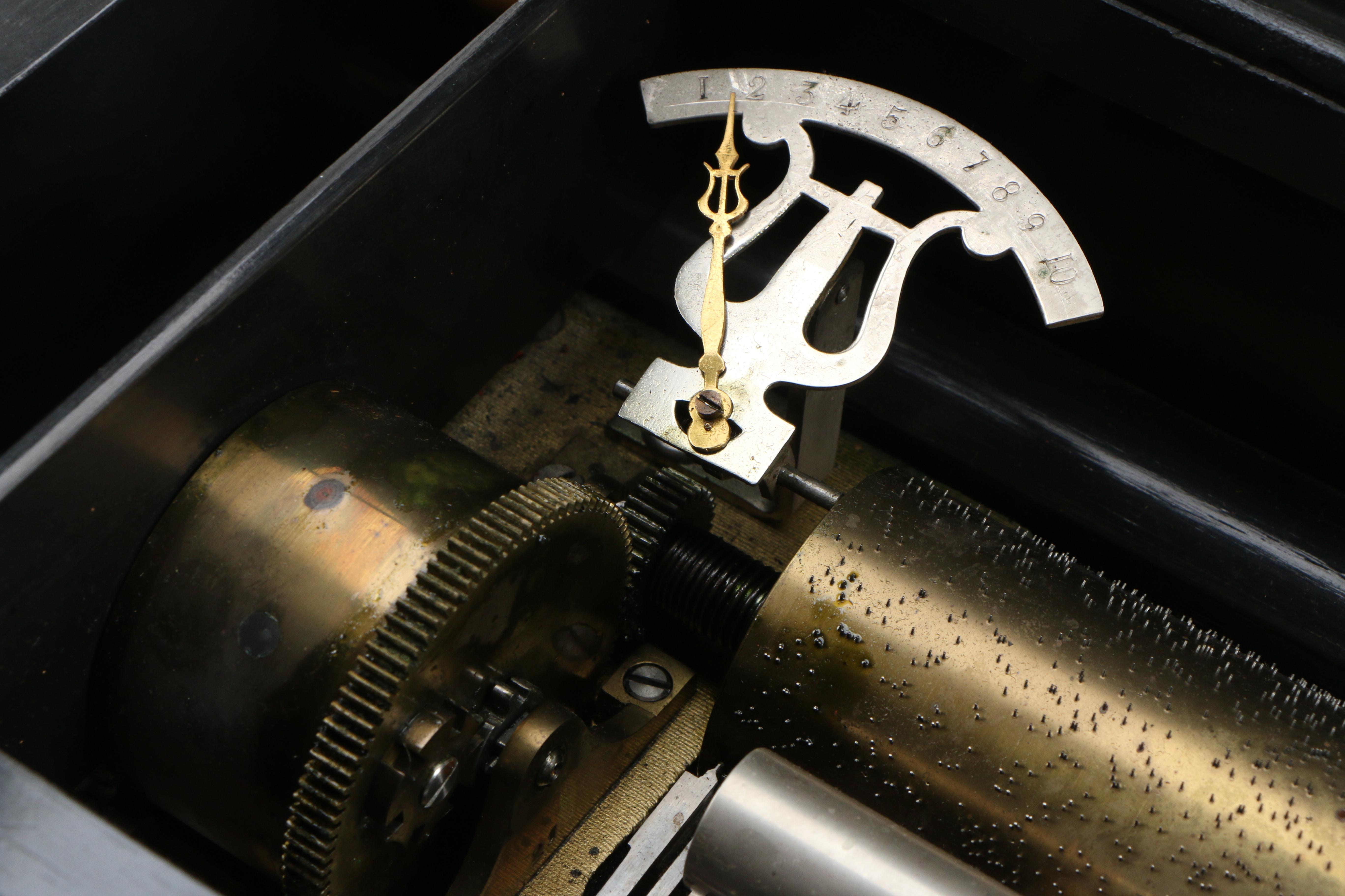 Langdorff & Fils Rosewood and Marquetry Ten Air Music Box, 1889