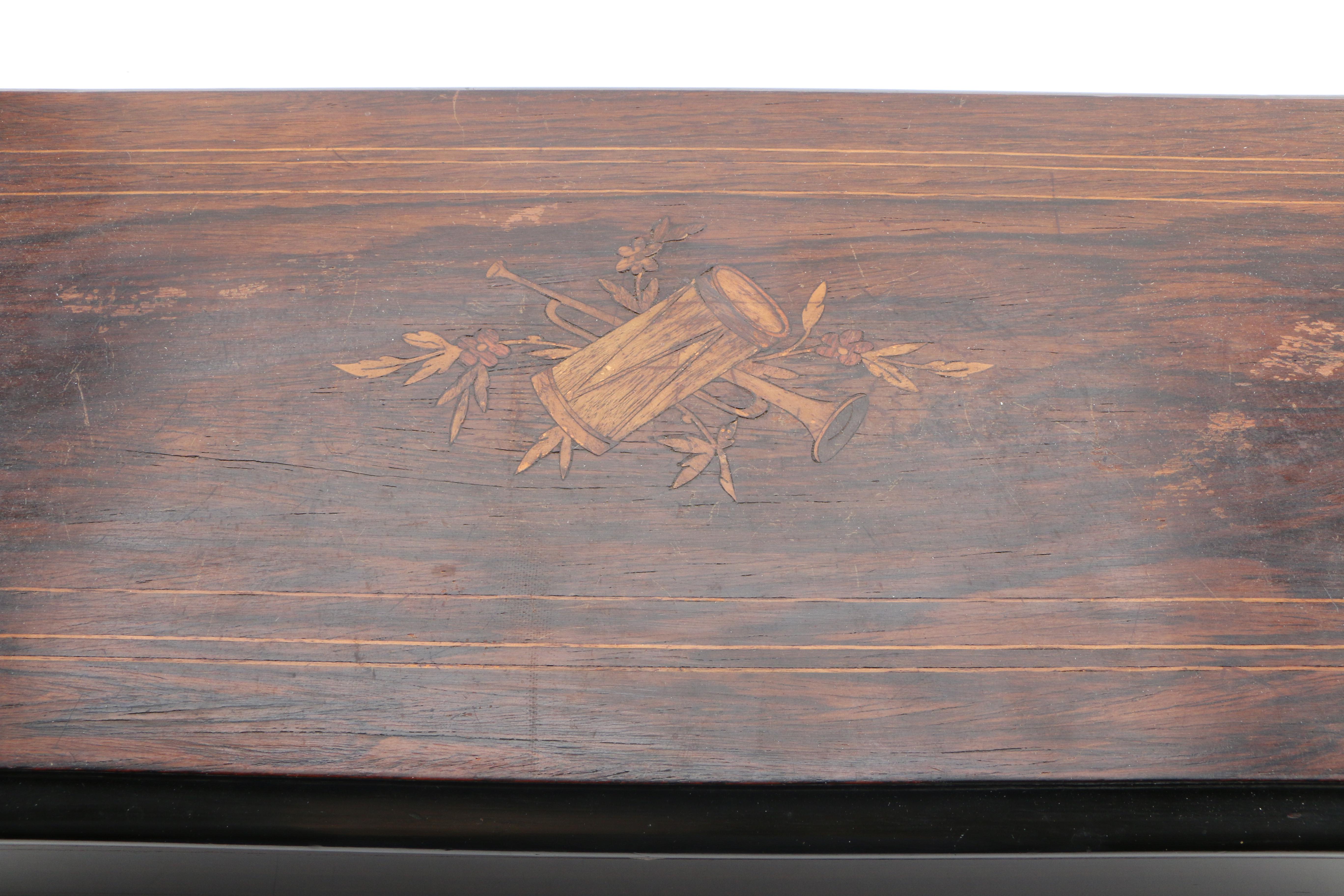 Langdorff & Fils Rosewood and Marquetry Ten Air Music Box, 1889