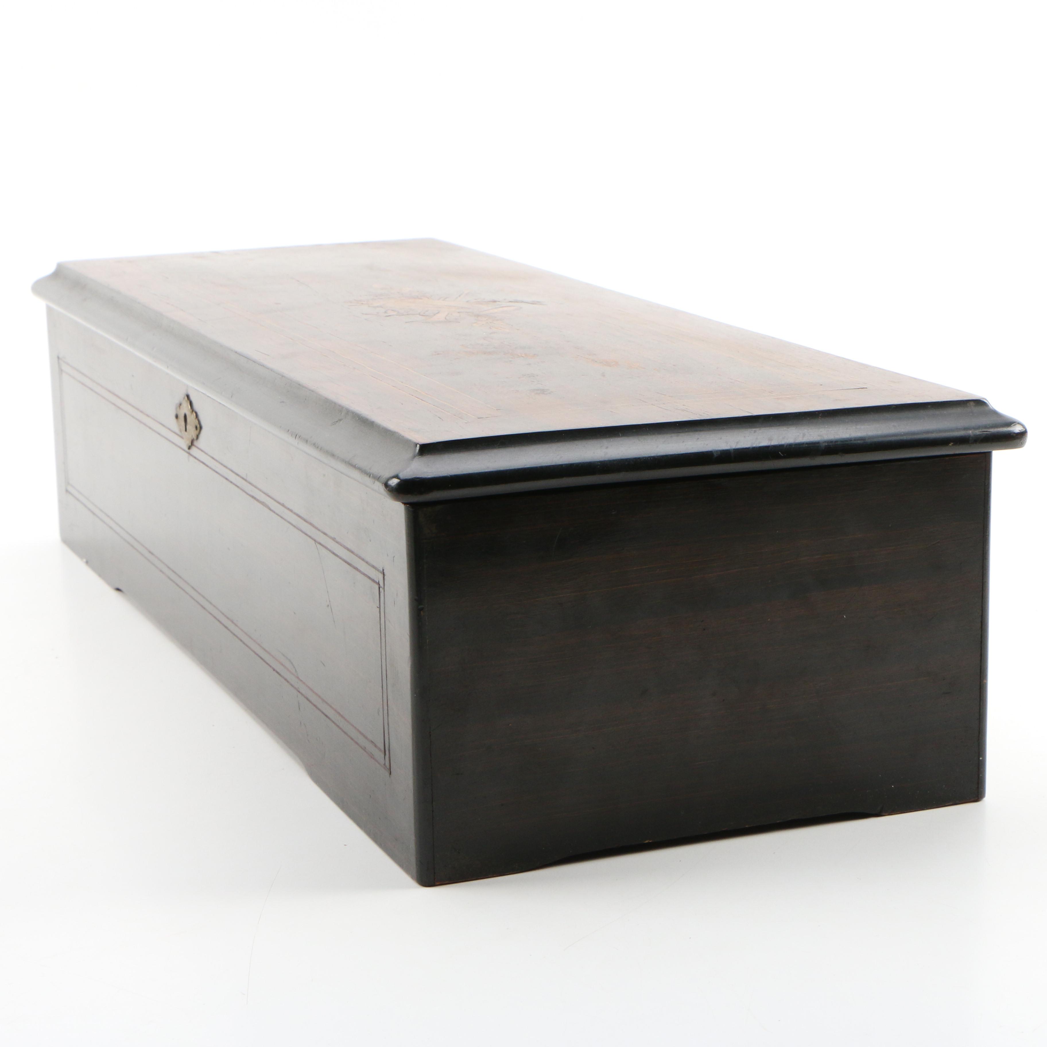 Langdorff & Fils Rosewood and Marquetry Ten Air Music Box, 1889