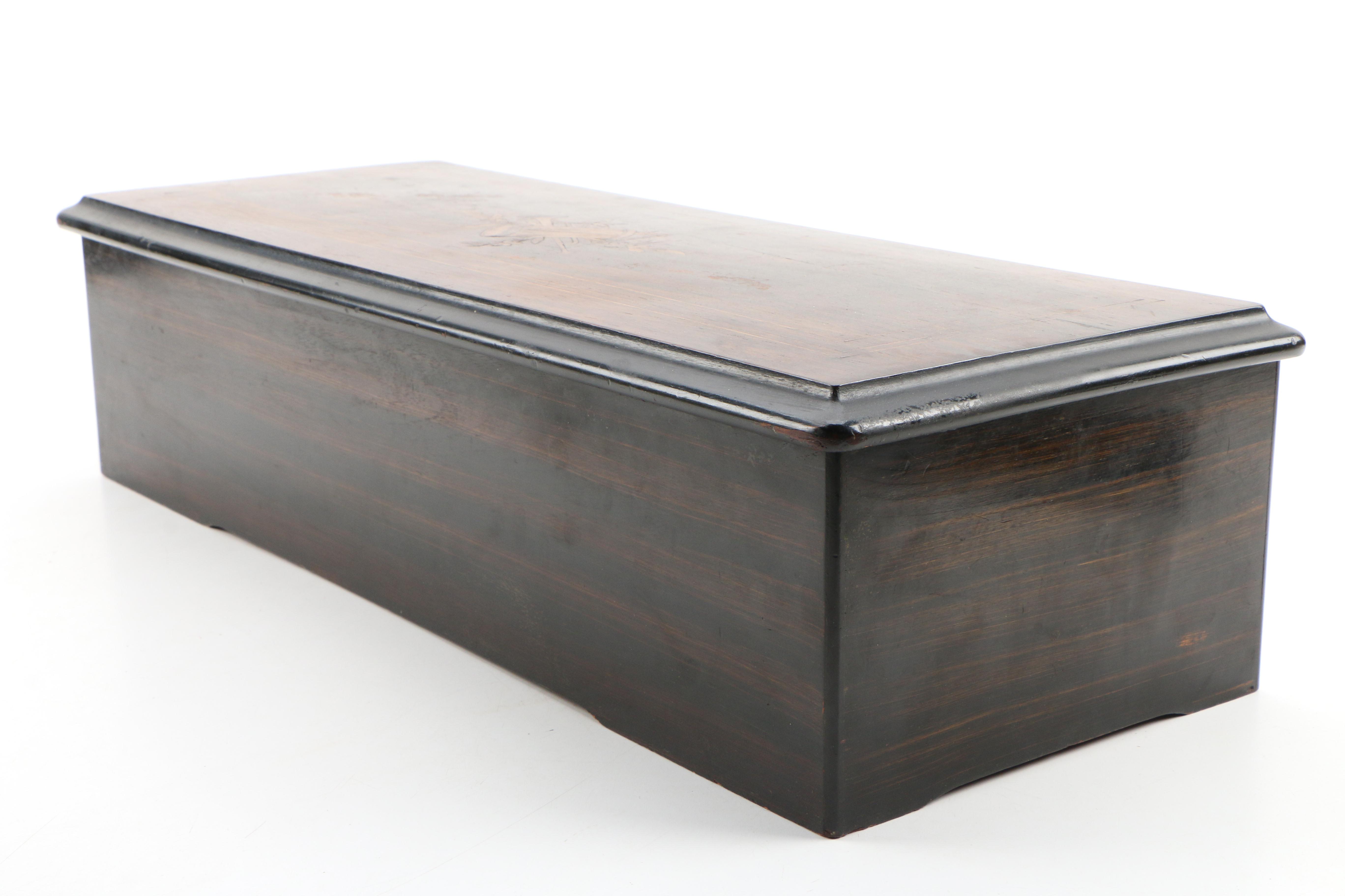 Langdorff & Fils Rosewood and Marquetry Ten Air Music Box, 1889
