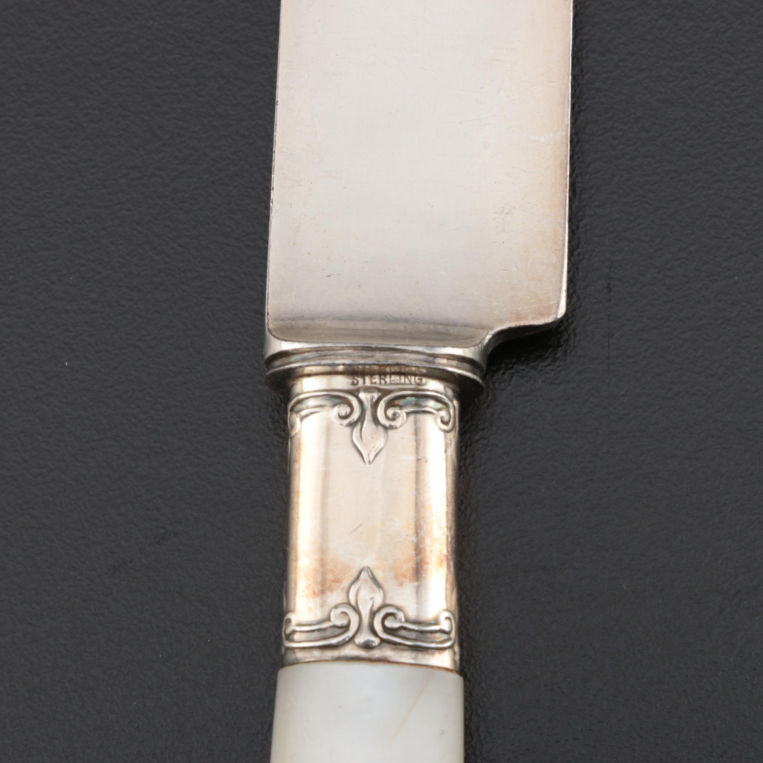 Landers, Frary & Clark Sterling and Mother of Pearl Handled Flatware