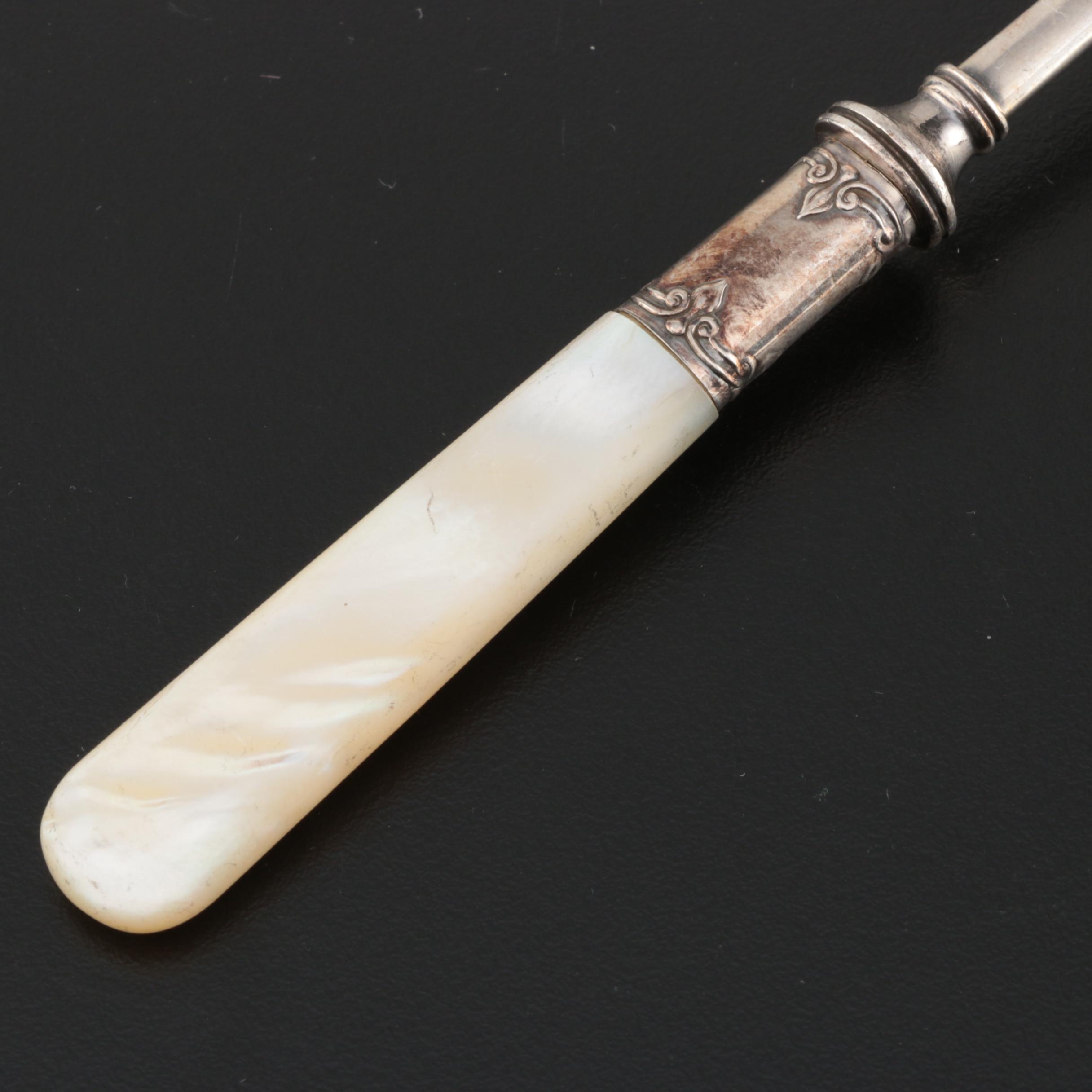 Landers, Frary & Clark Sterling and Mother of Pearl Handled Flatware