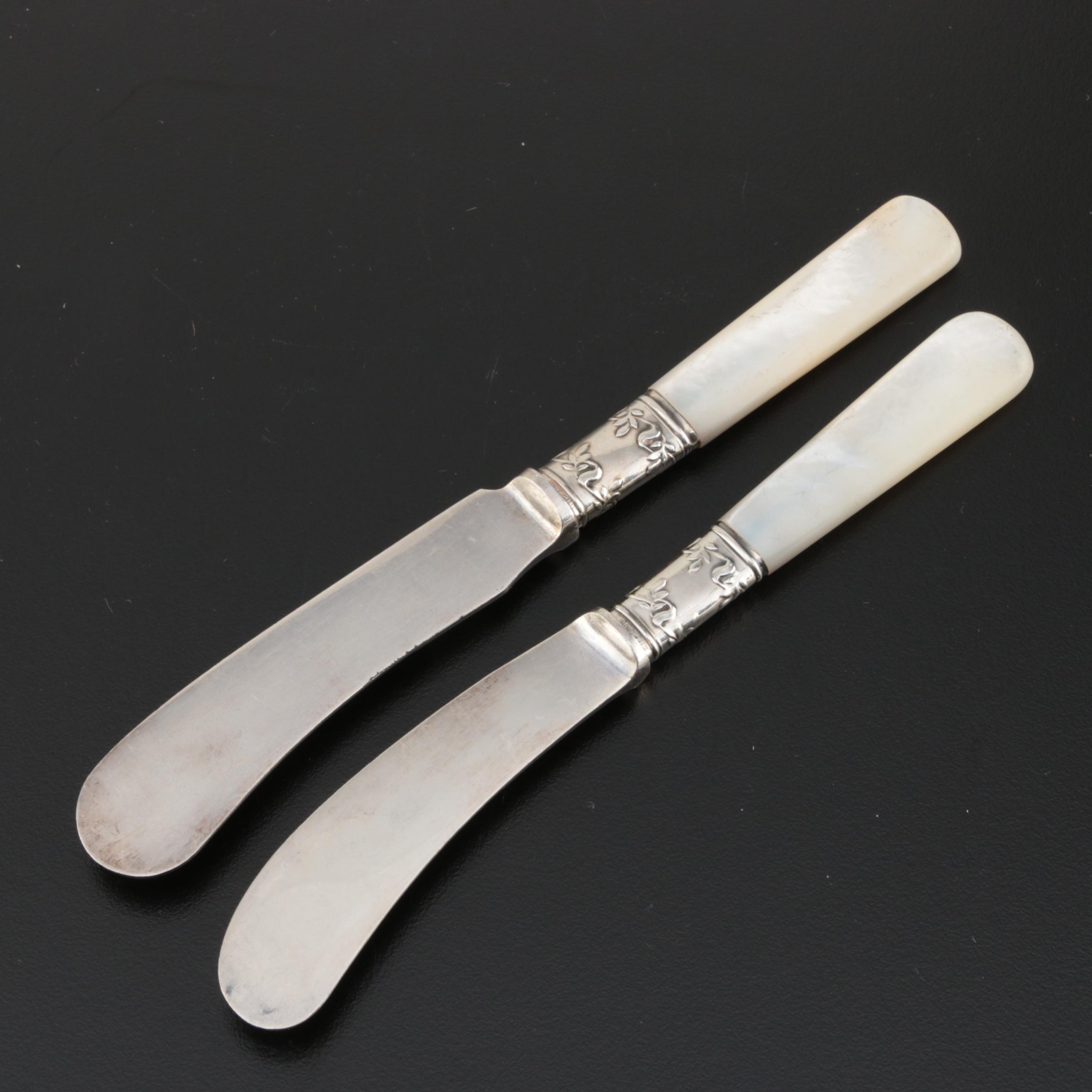 Landers, Frary & Clark Sterling and Mother of Pearl Handled Flatware