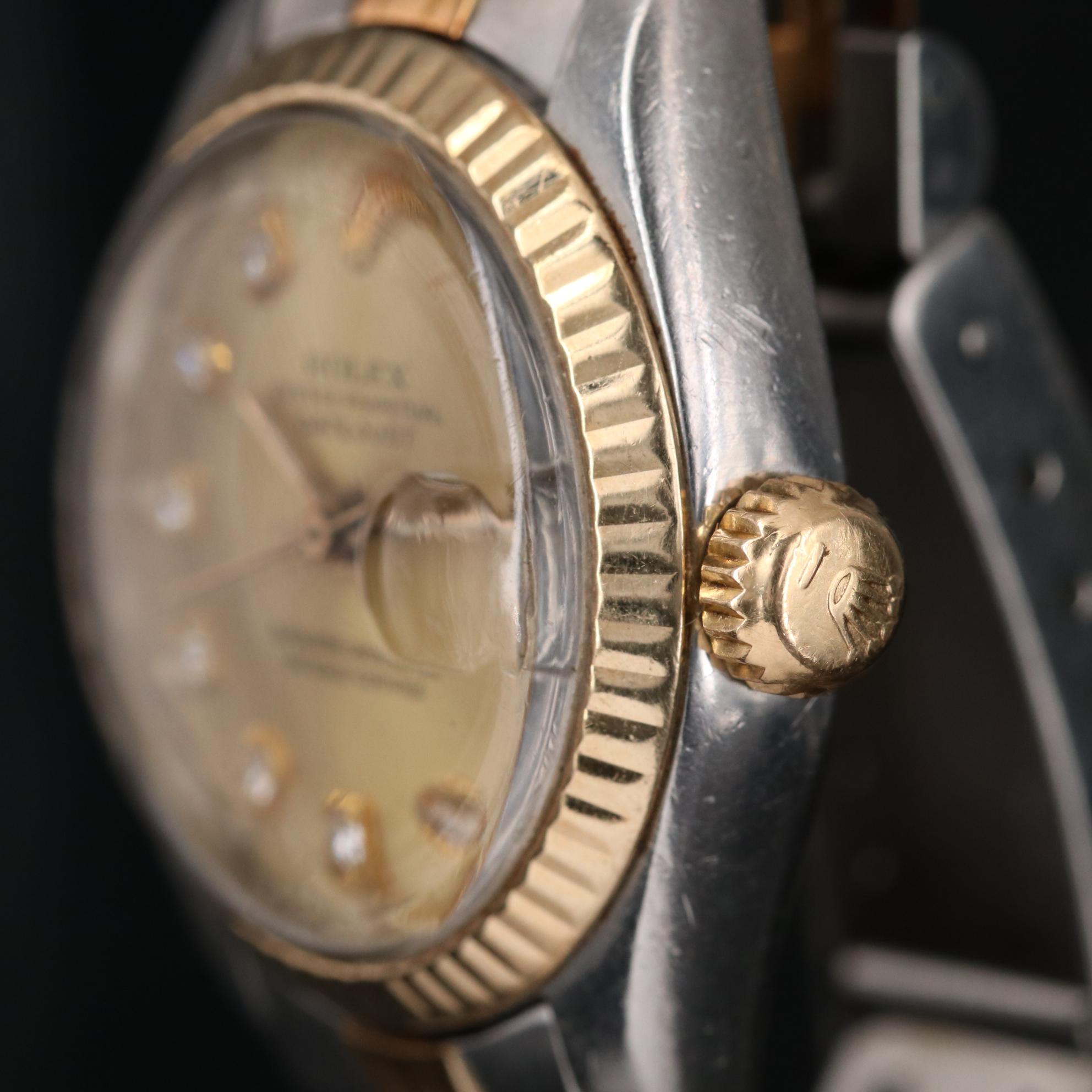 Rolex Datejust 18K Gold Diamond and Stainless Steel Watch, 1983