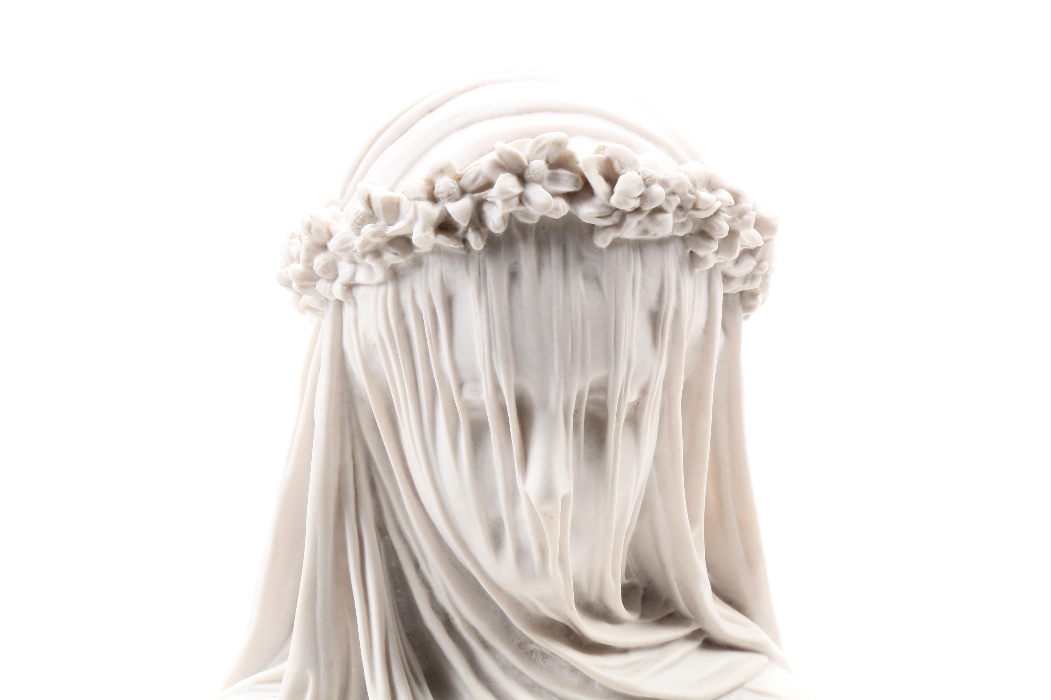 Sculptured Arts Studio Bust "The Veiled Bride" After Raffaele Monti