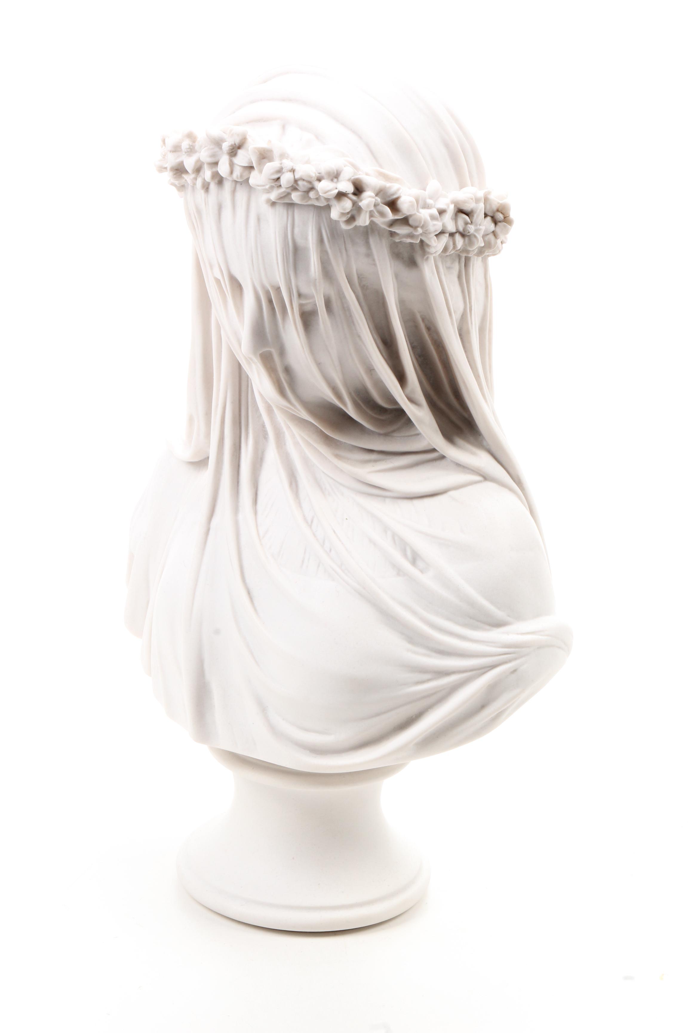 Sculptured Arts Studio Bust "The Veiled Bride" After Raffaele Monti