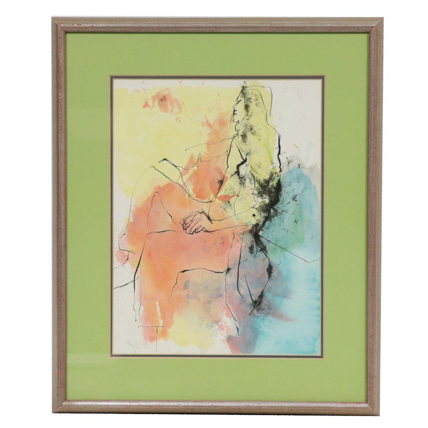 Roth Watercolor Figure Painting, 1972