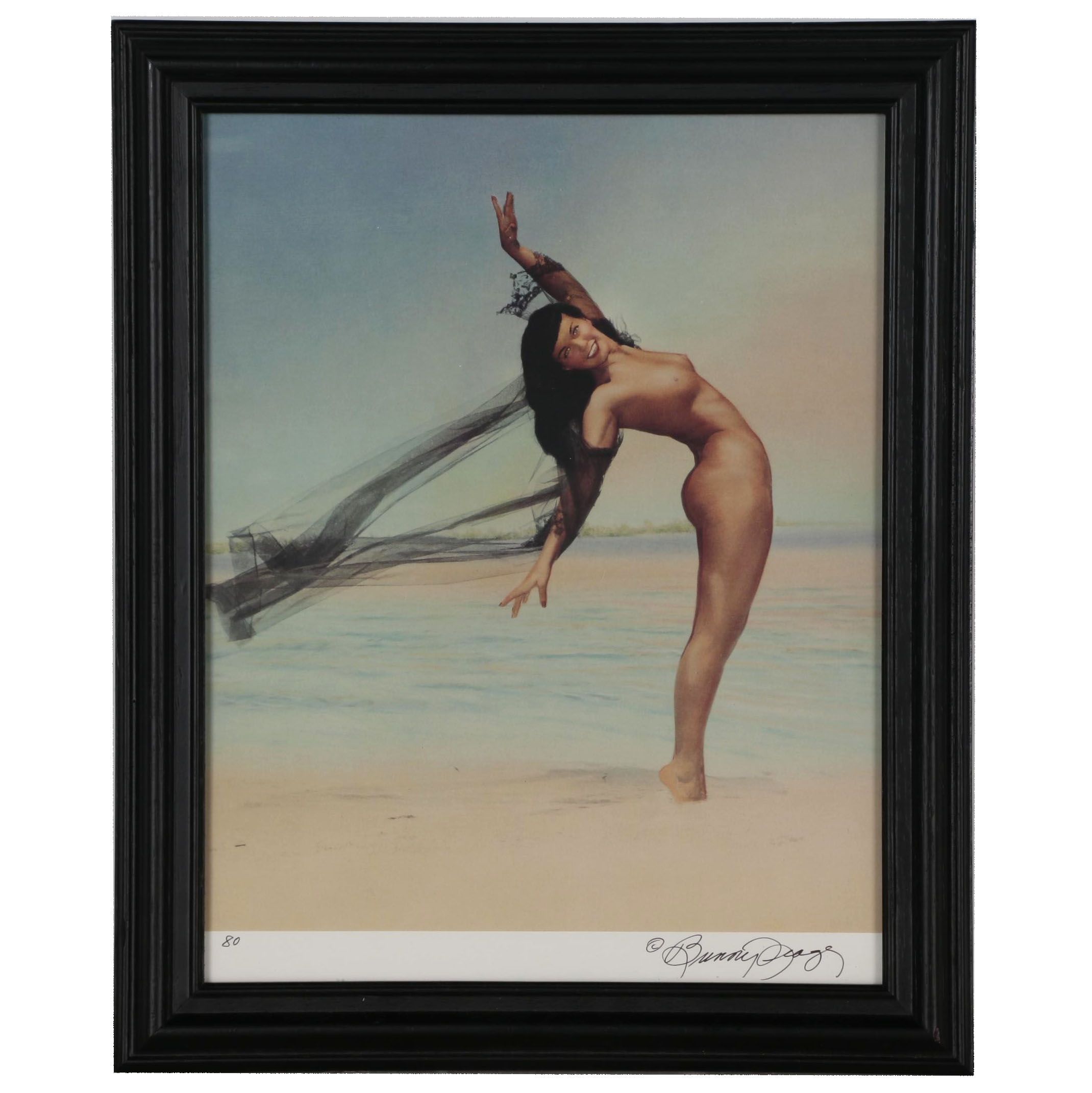 Bunny Yeager Pin-up Offset Lithograph of Bettie Page