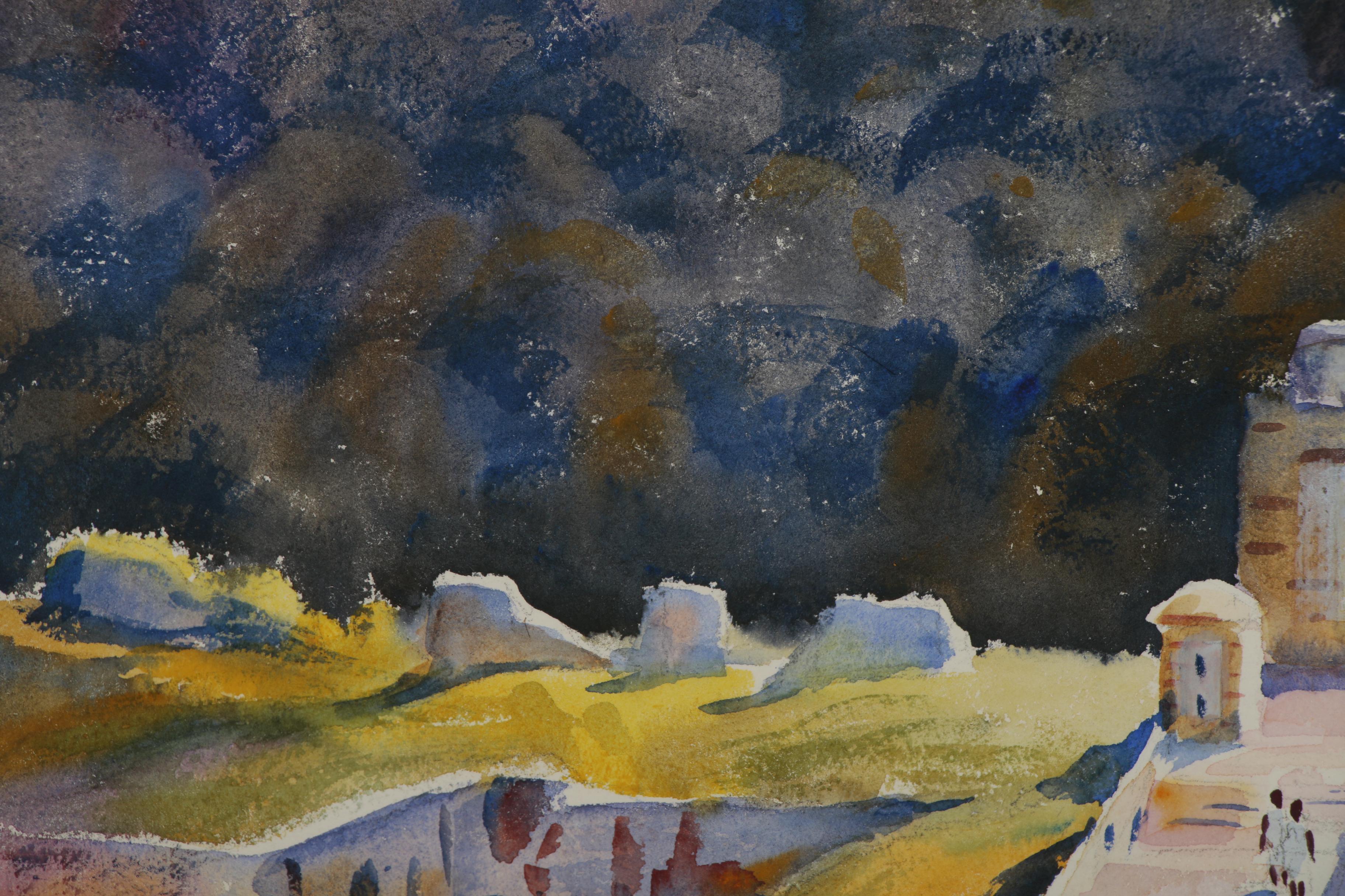 John Lavalle Watercolor Painting "Staircase Sam-Souci, Milot Haite"