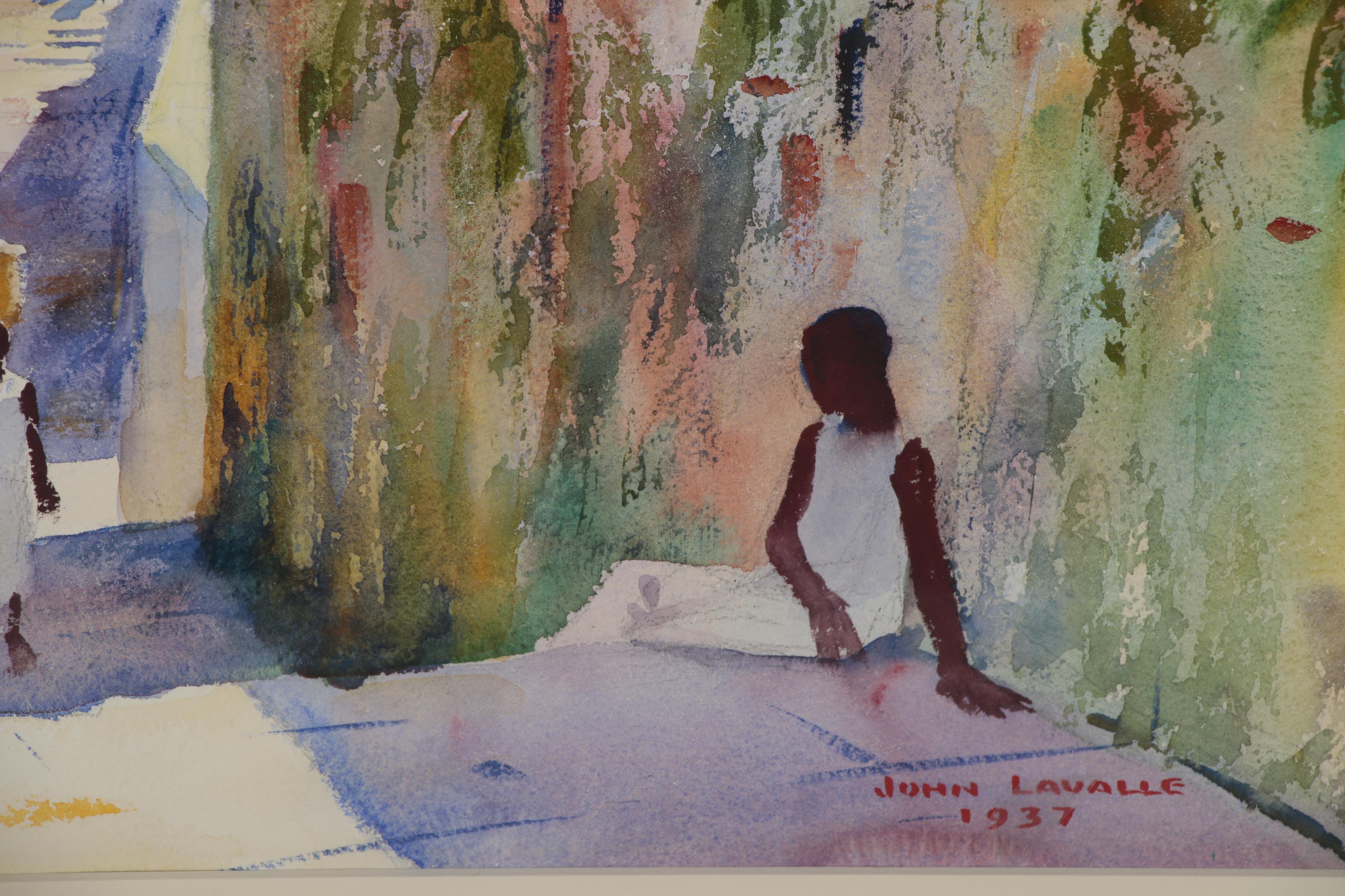 John Lavalle Watercolor Painting "Staircase Sam-Souci, Milot Haite"