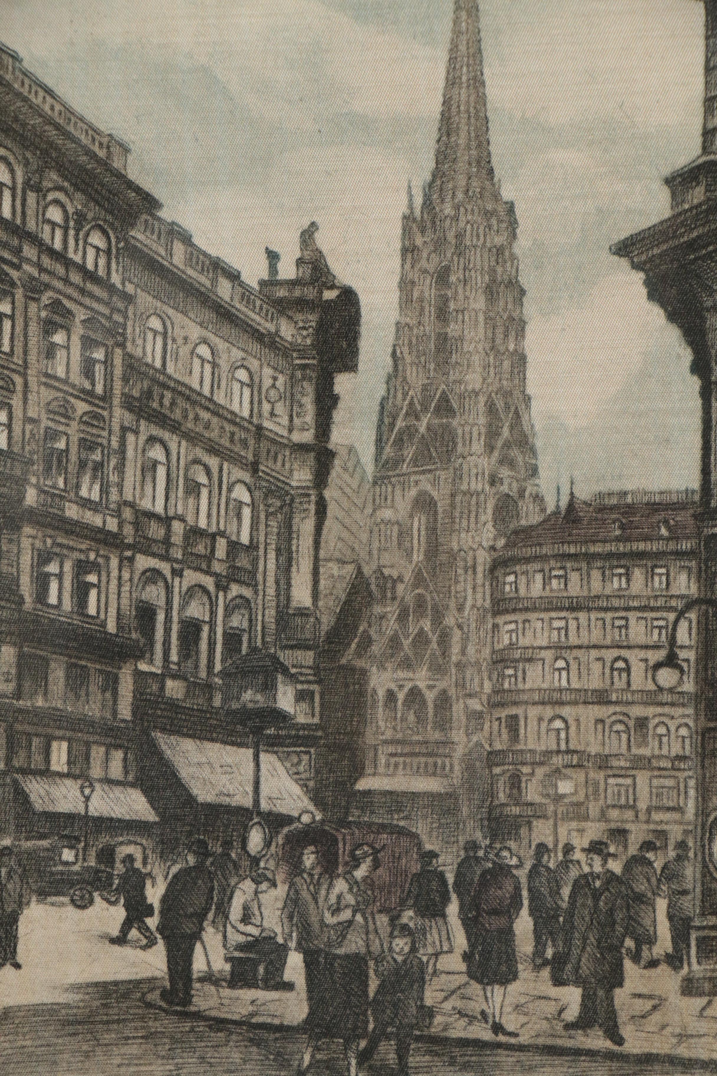Hans Leisch Etchings of Austrian Cityscapes