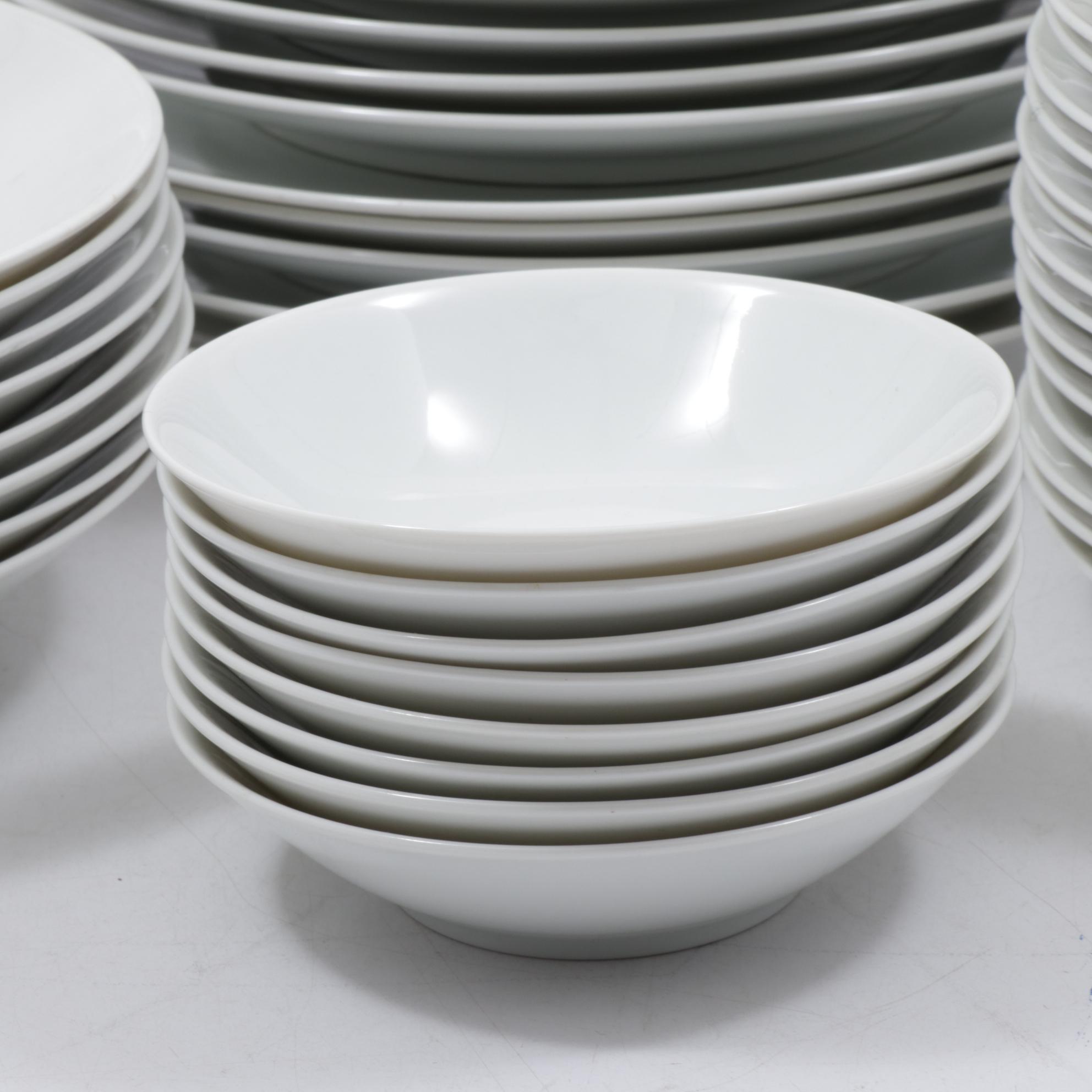 Rosenthal "Classic Modern White" Porcelain Dinnerware, Mid to Late 20th Century