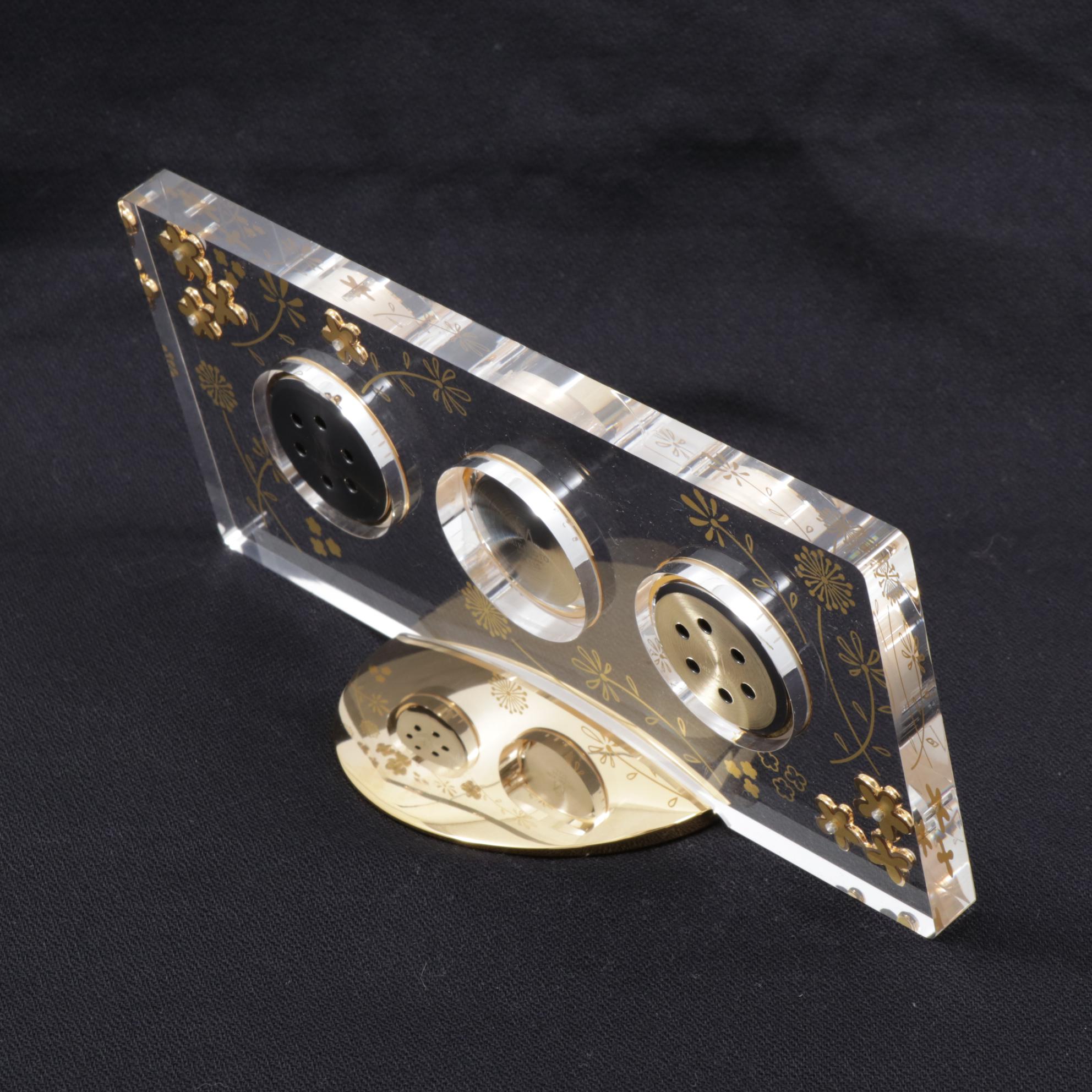 Mikimoto Pearl Clock with Thermometer and Hygrometer