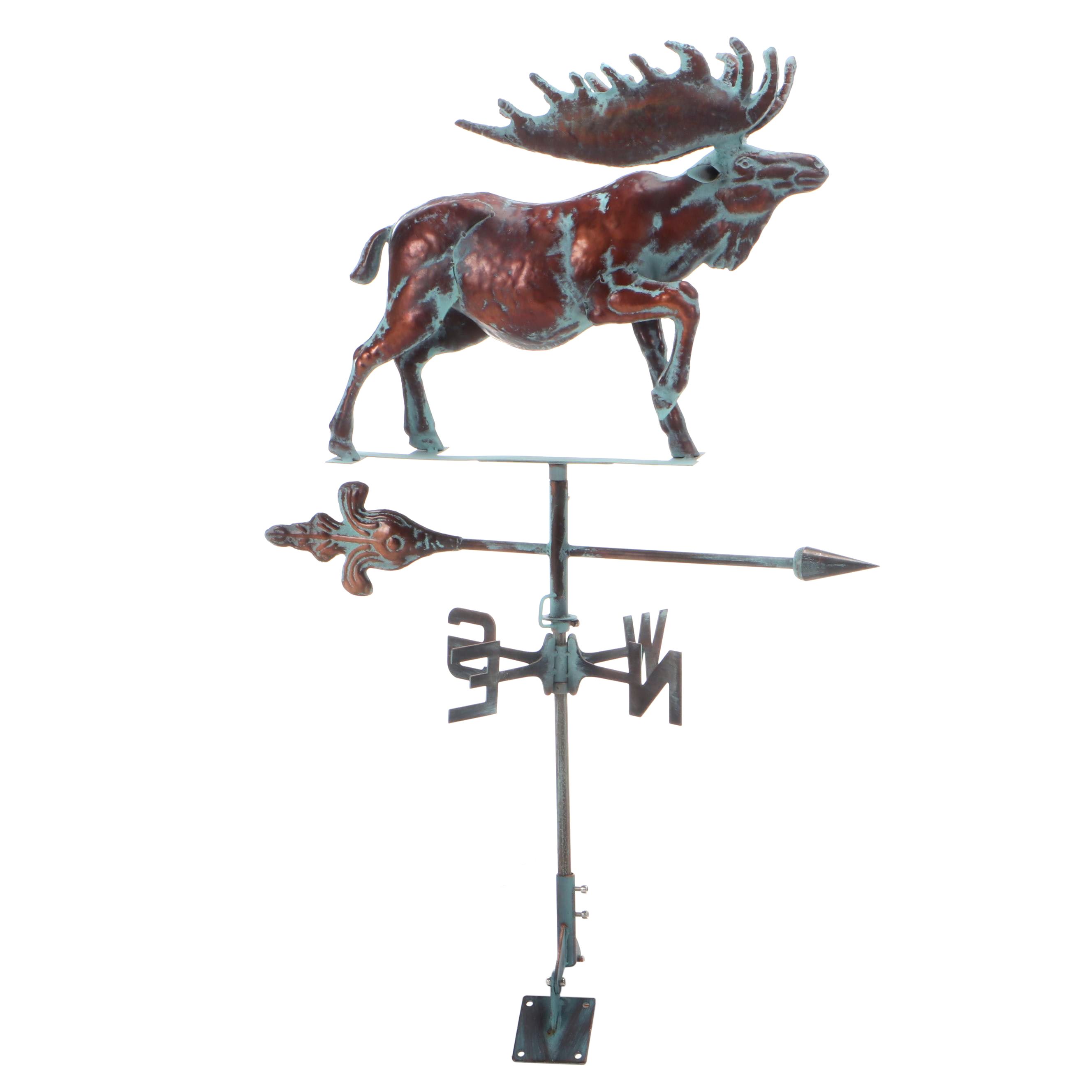 Copper Moose Rooftop Weathervane