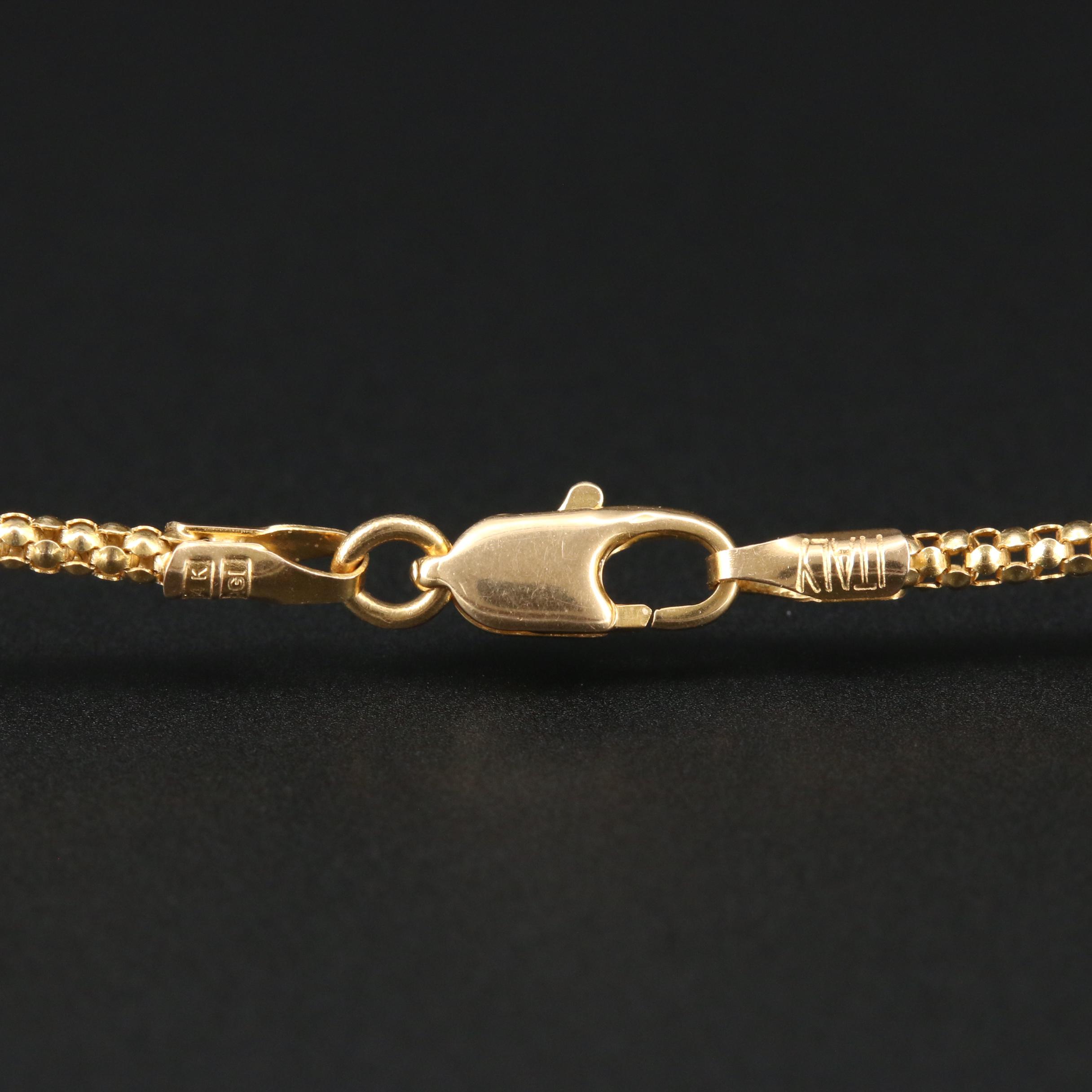 14K Yellow Gold Popcorn Chain