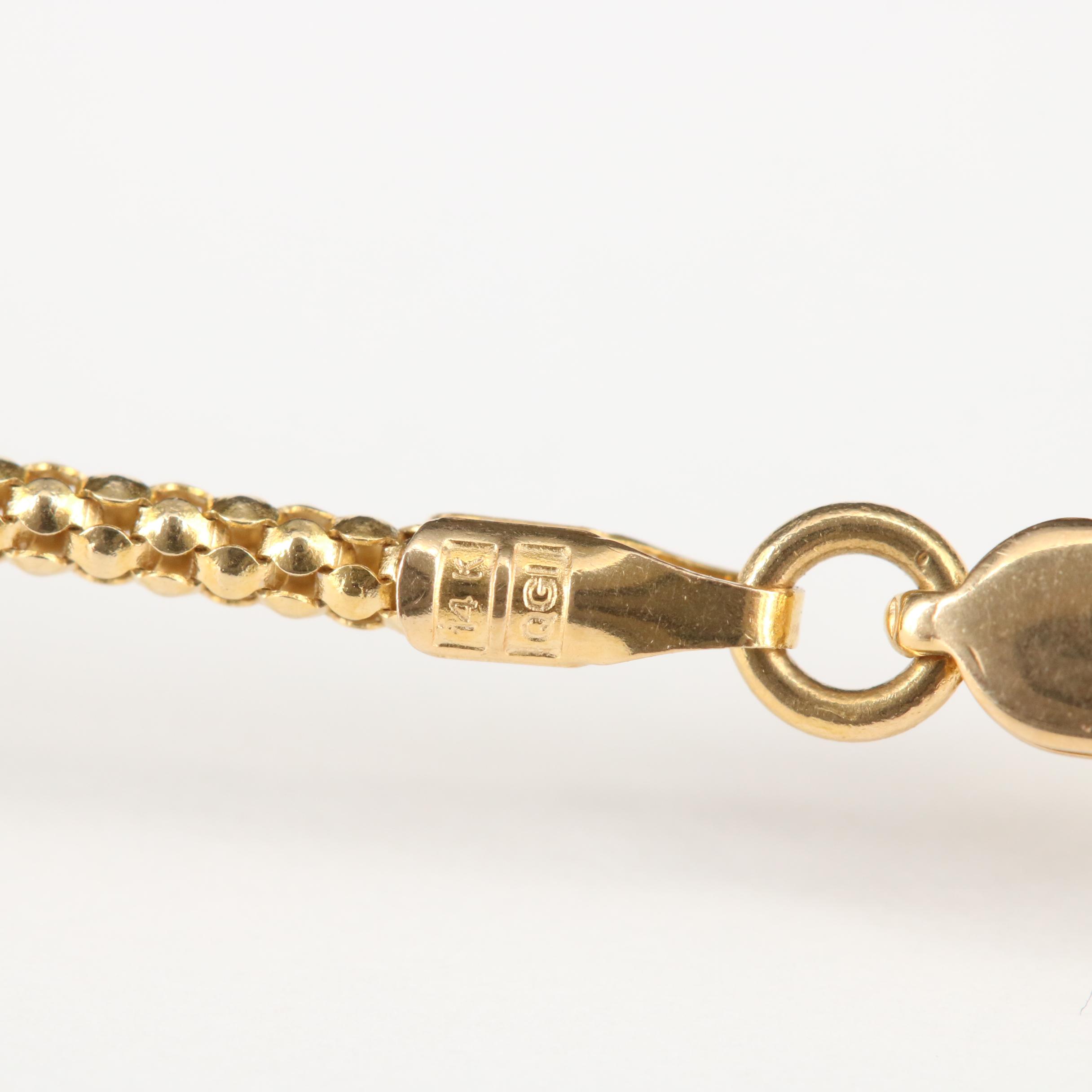 14K Yellow Gold Popcorn Chain