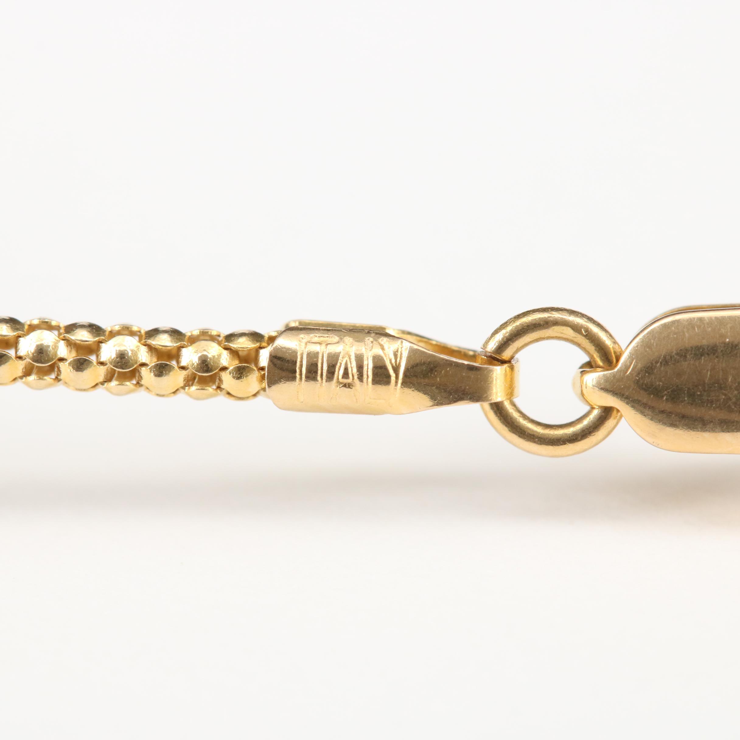 14K Yellow Gold Popcorn Chain