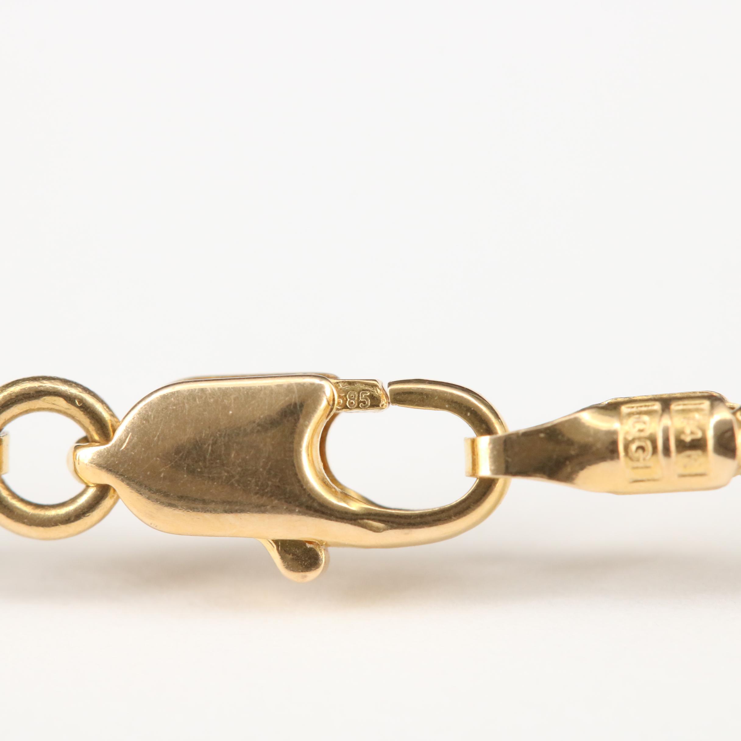 14K Yellow Gold Popcorn Chain