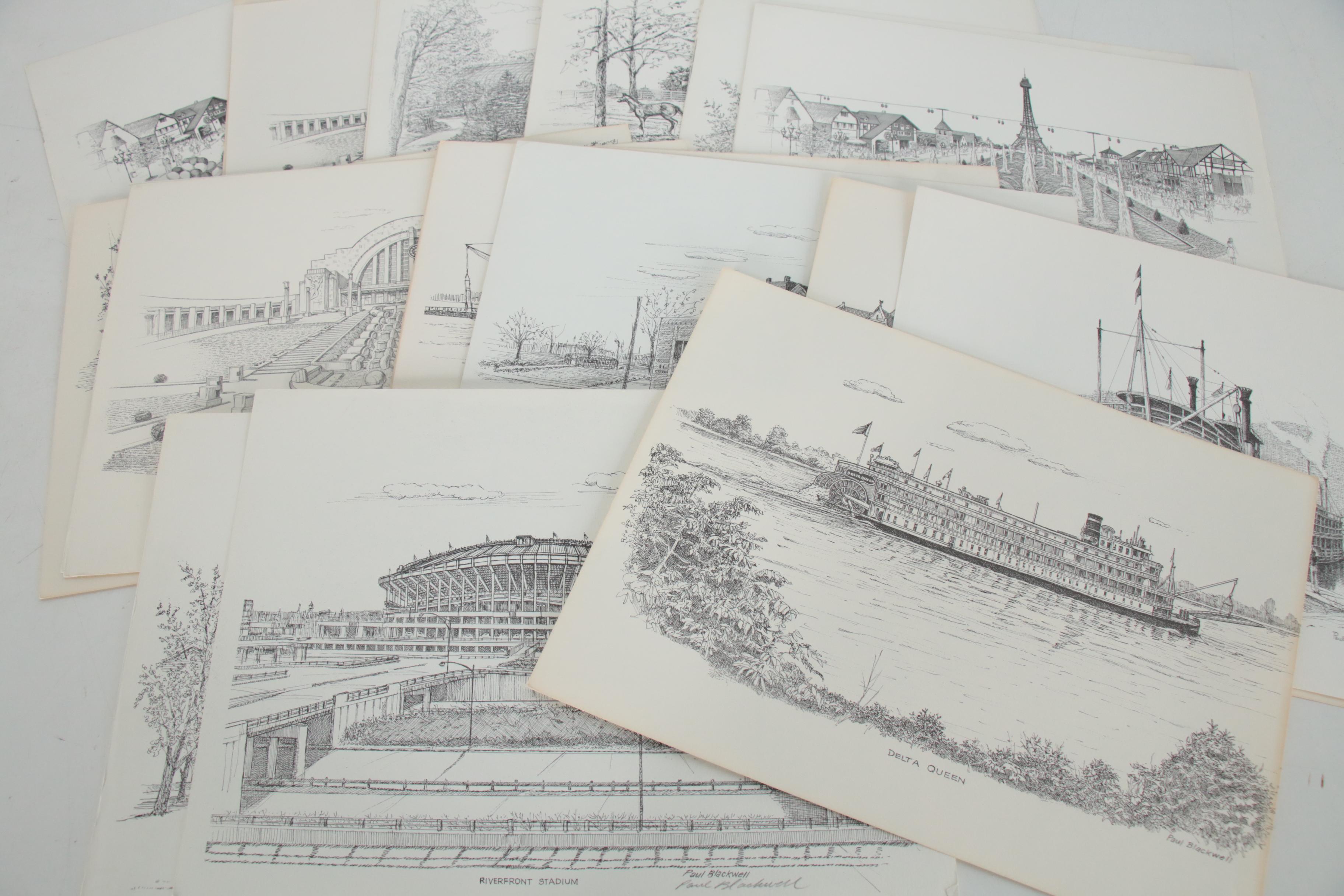 Paul Blackwell Lithograph Portfolio of Ohio and Kentucky Landmarks