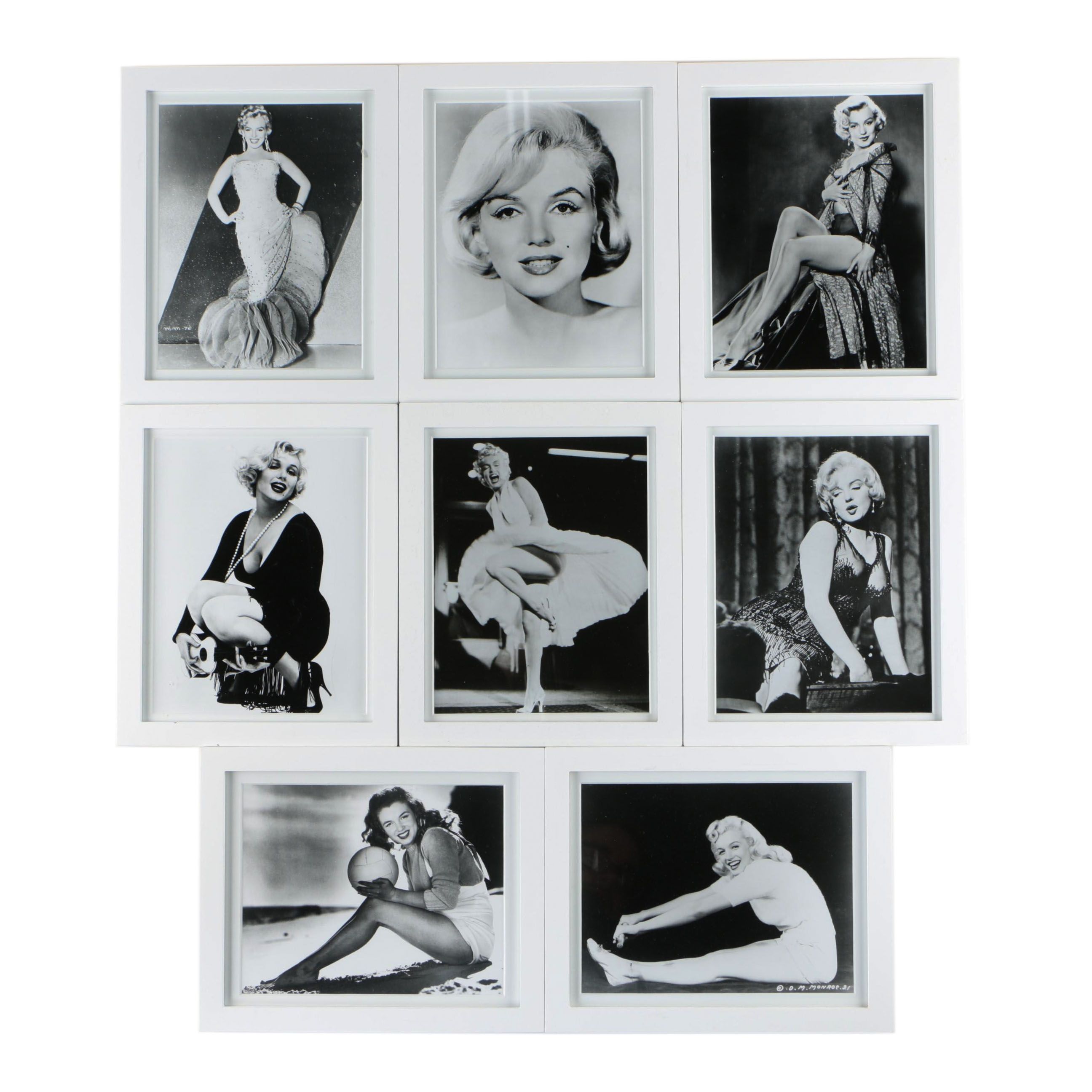 Framed Marilyn Monroe Black-and-White Photo Prints