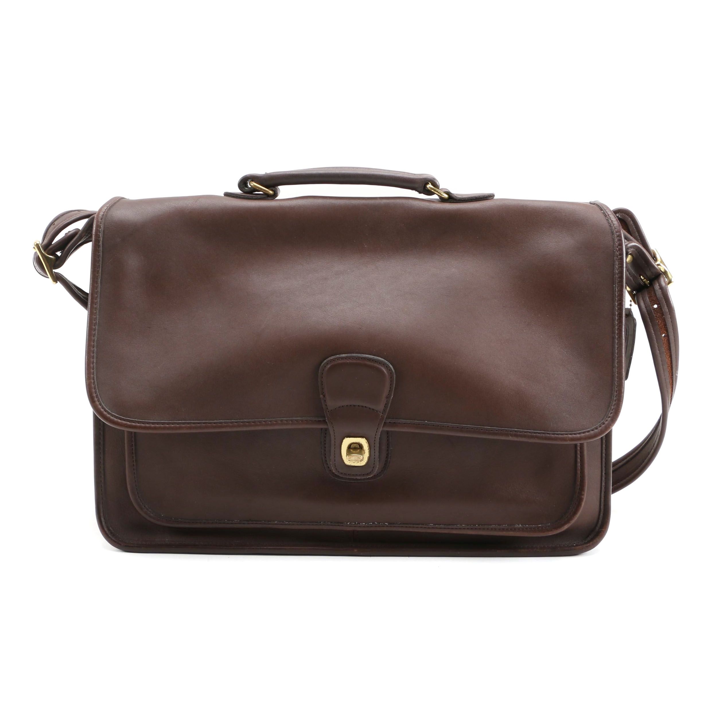 Coach Metropolitan Briefcase in Dark Brown Mocha Leather
