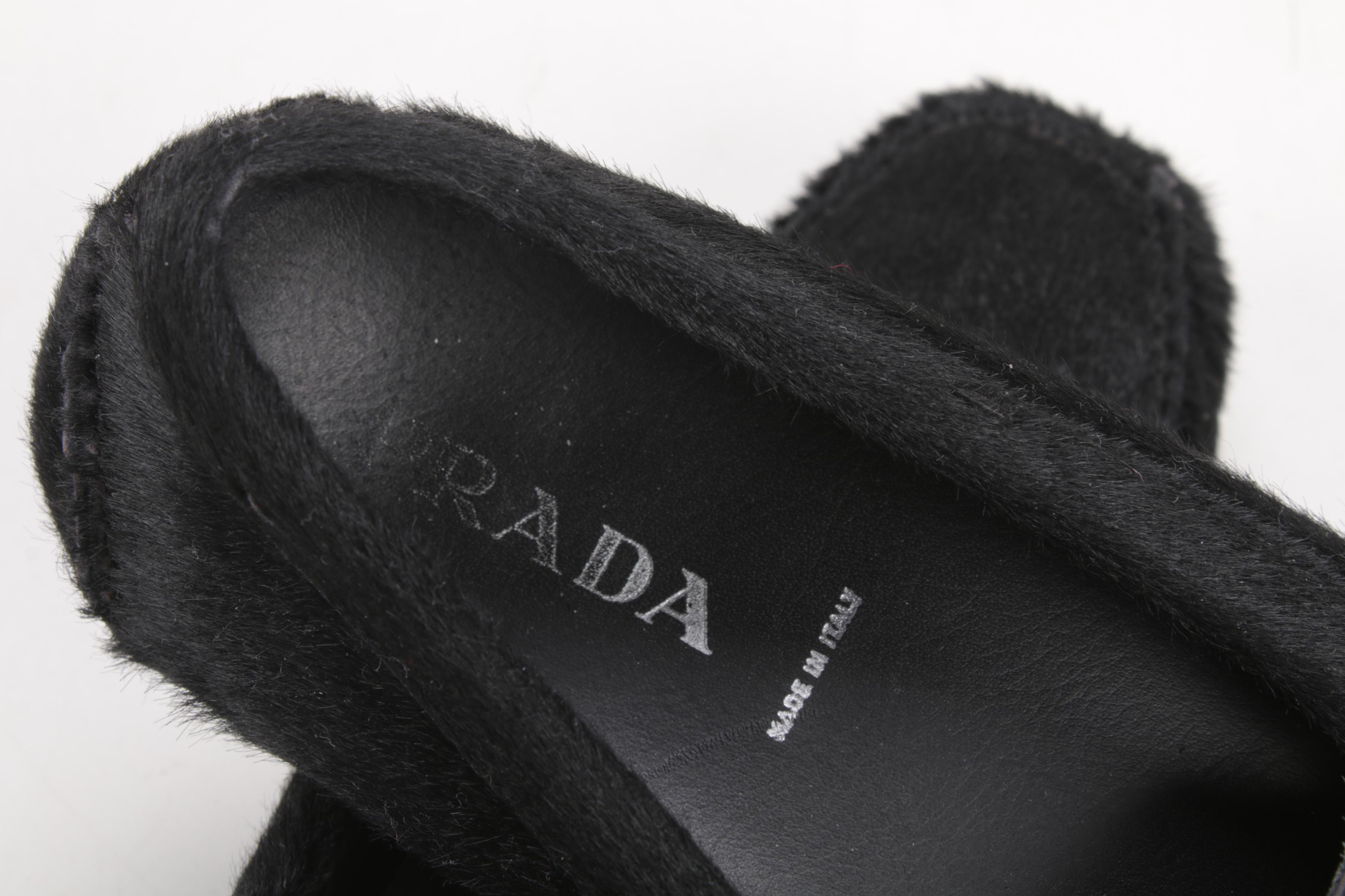 Prada Black Calfskin Buckled Driving Loafers