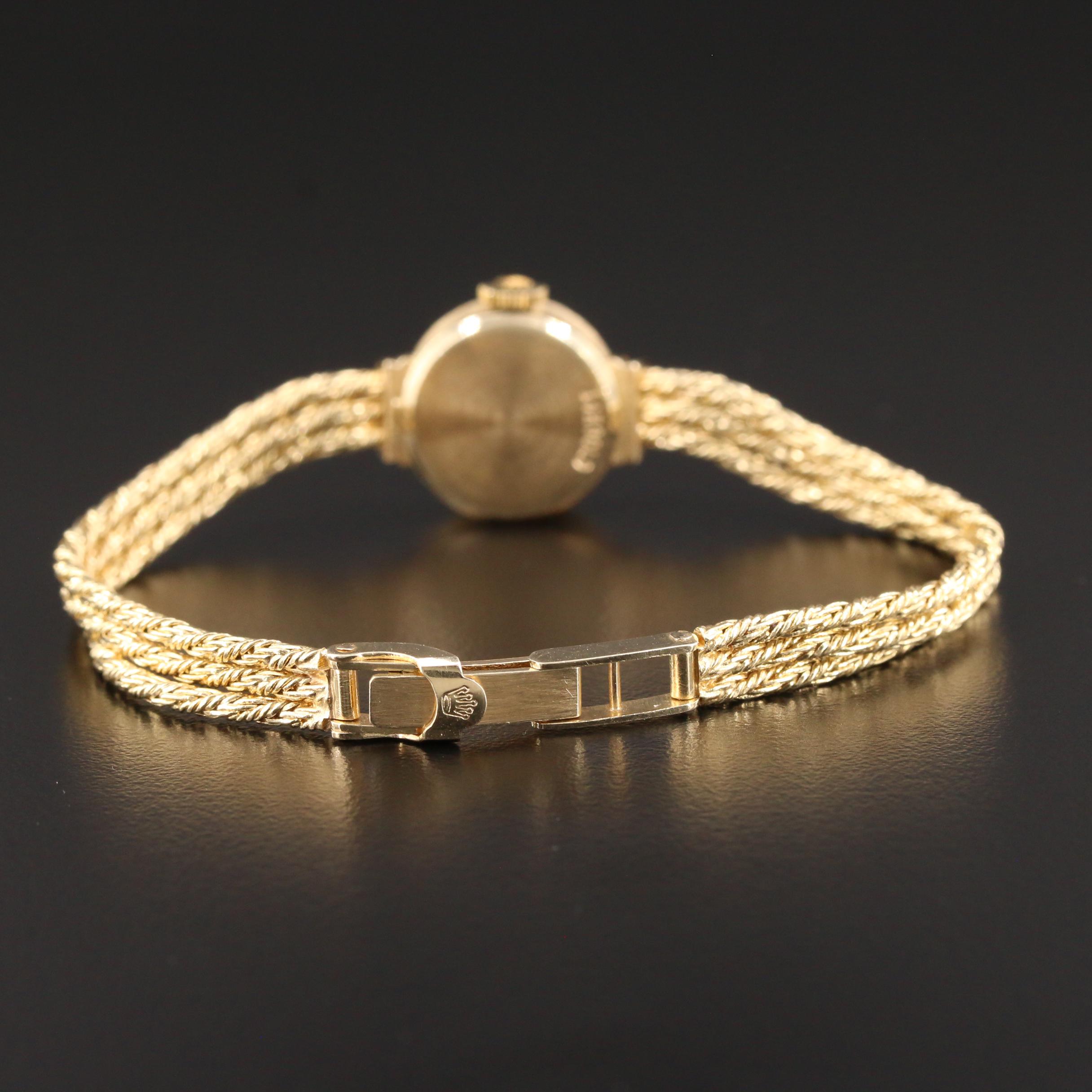 Vintage Rolex 14K Yellow Gold Stem Wind Cocktail Watch