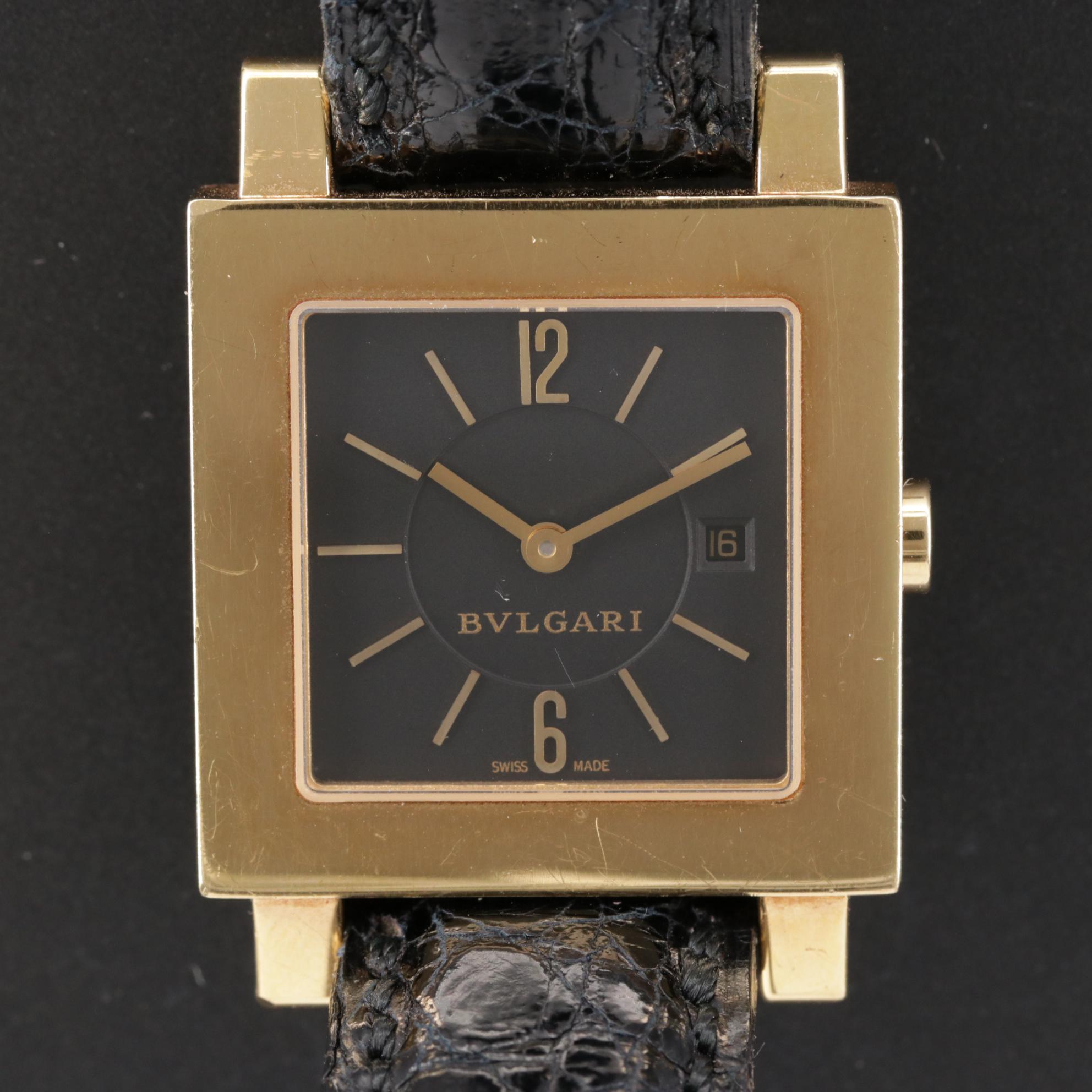 Bvlgari Quadratto SQ 27 Quartz 18K Yellow Gold Watch