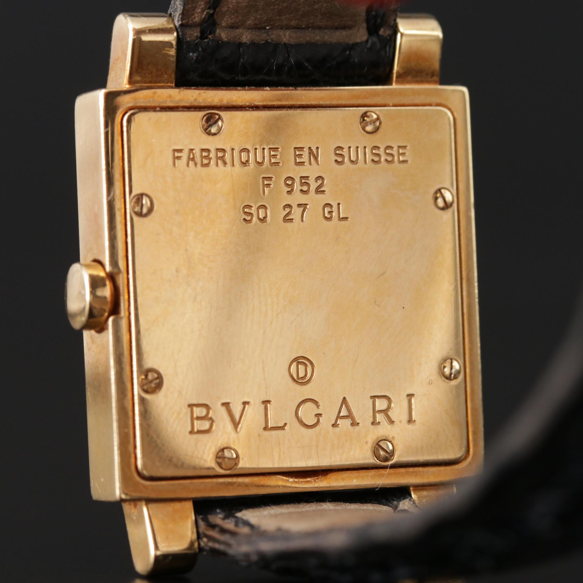 Bvlgari Quadratto SQ 27 Quartz 18K Yellow Gold Watch