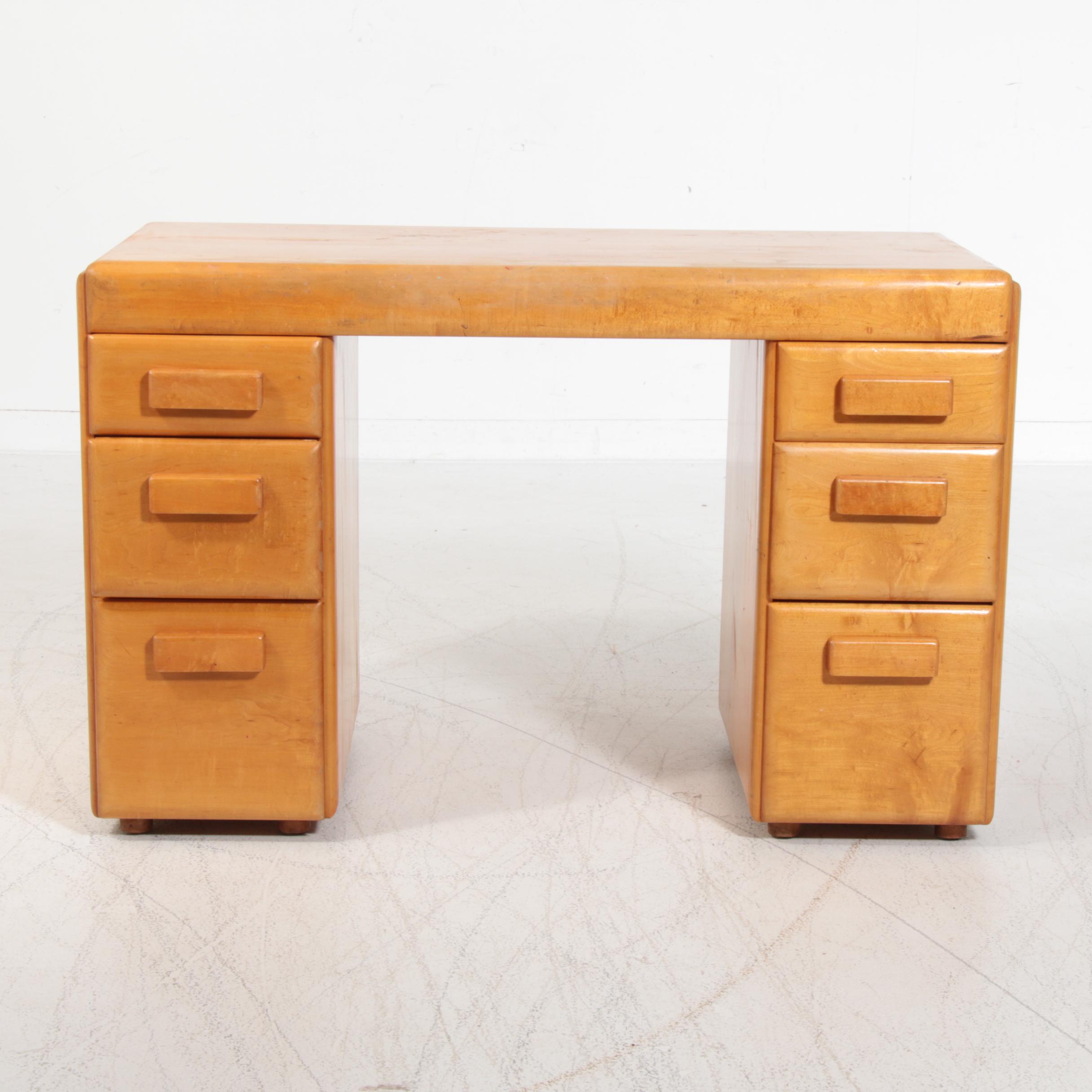 Russel Wright for Conant Ball "American Modern" Birch Desk, Mid-20th Century