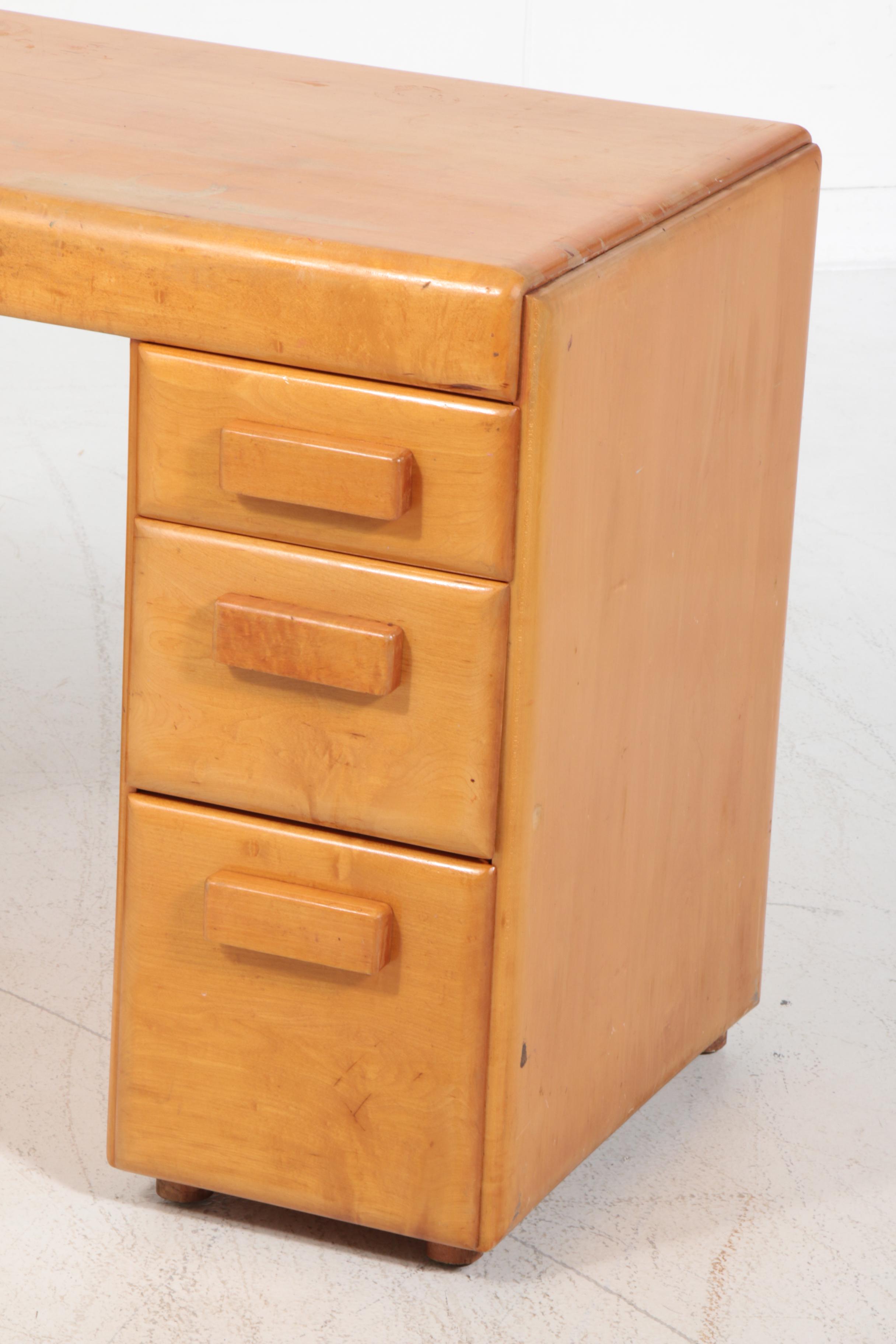 Russel Wright for Conant Ball "American Modern" Birch Desk, Mid-20th Century