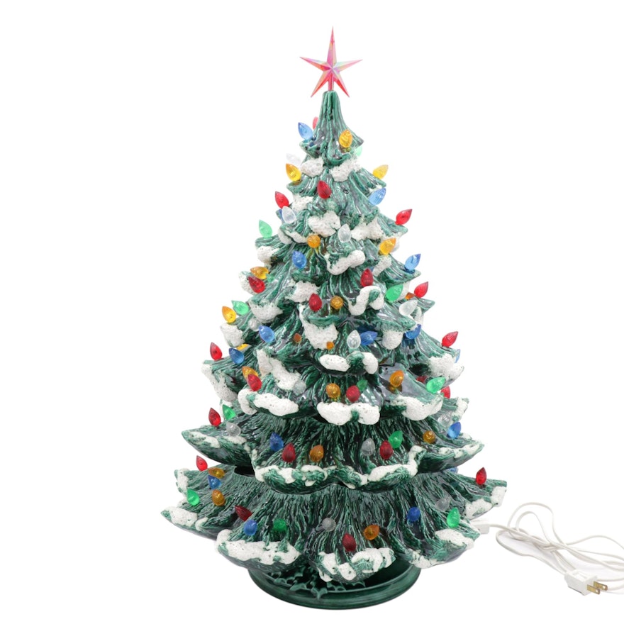 Illuminated Ceramic Christmas Tree, Mid to Late 20th Century