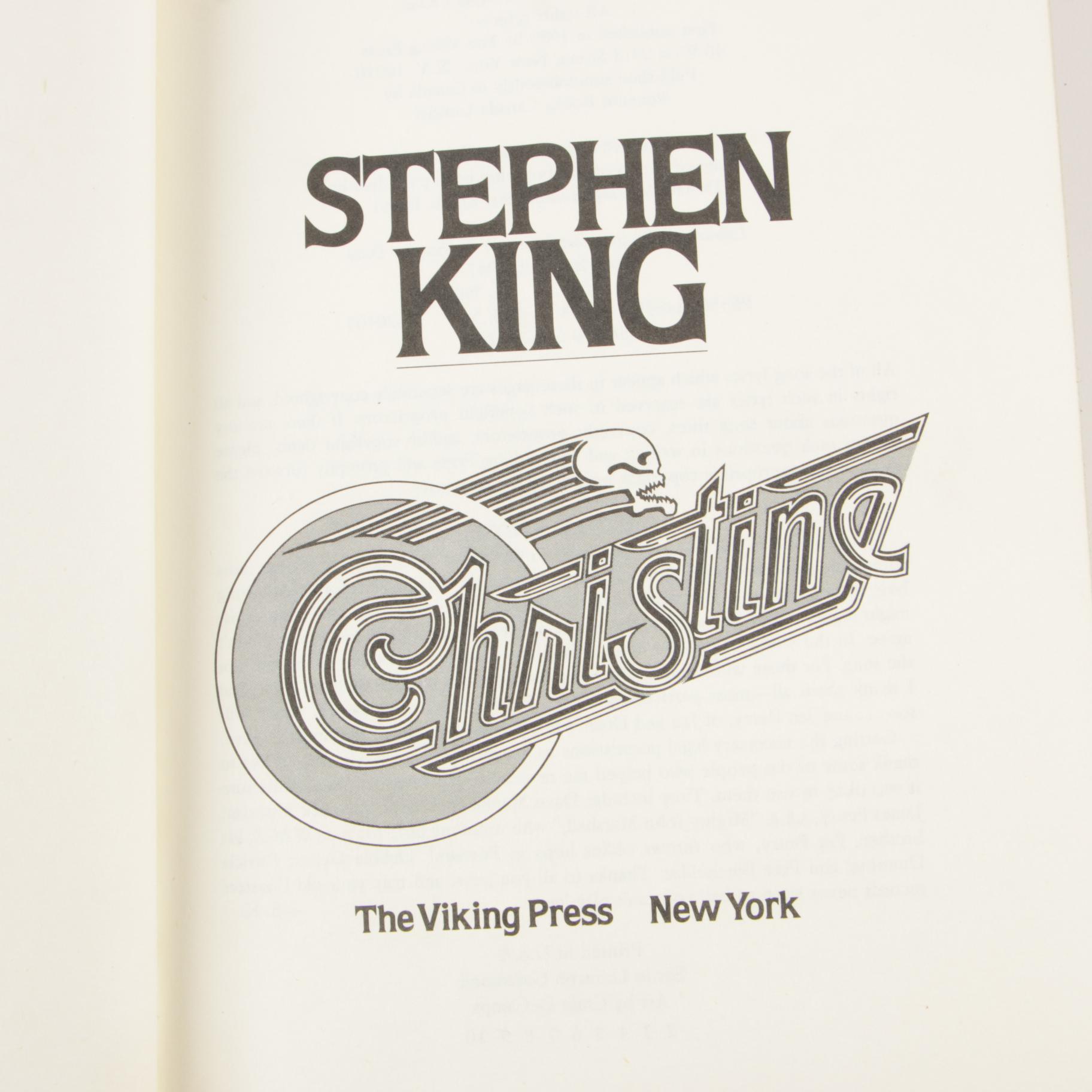 Stephen King Books featuring Early Printing and Book Club Editions