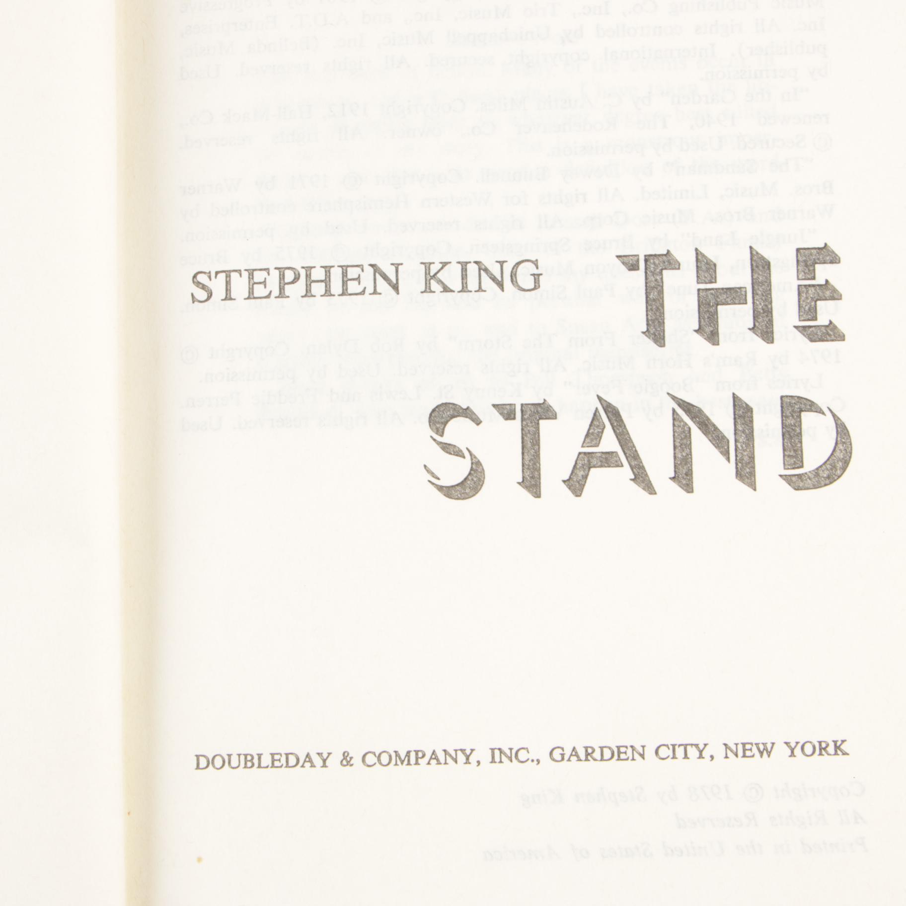 Stephen King Books featuring Early Printing and Book Club Editions