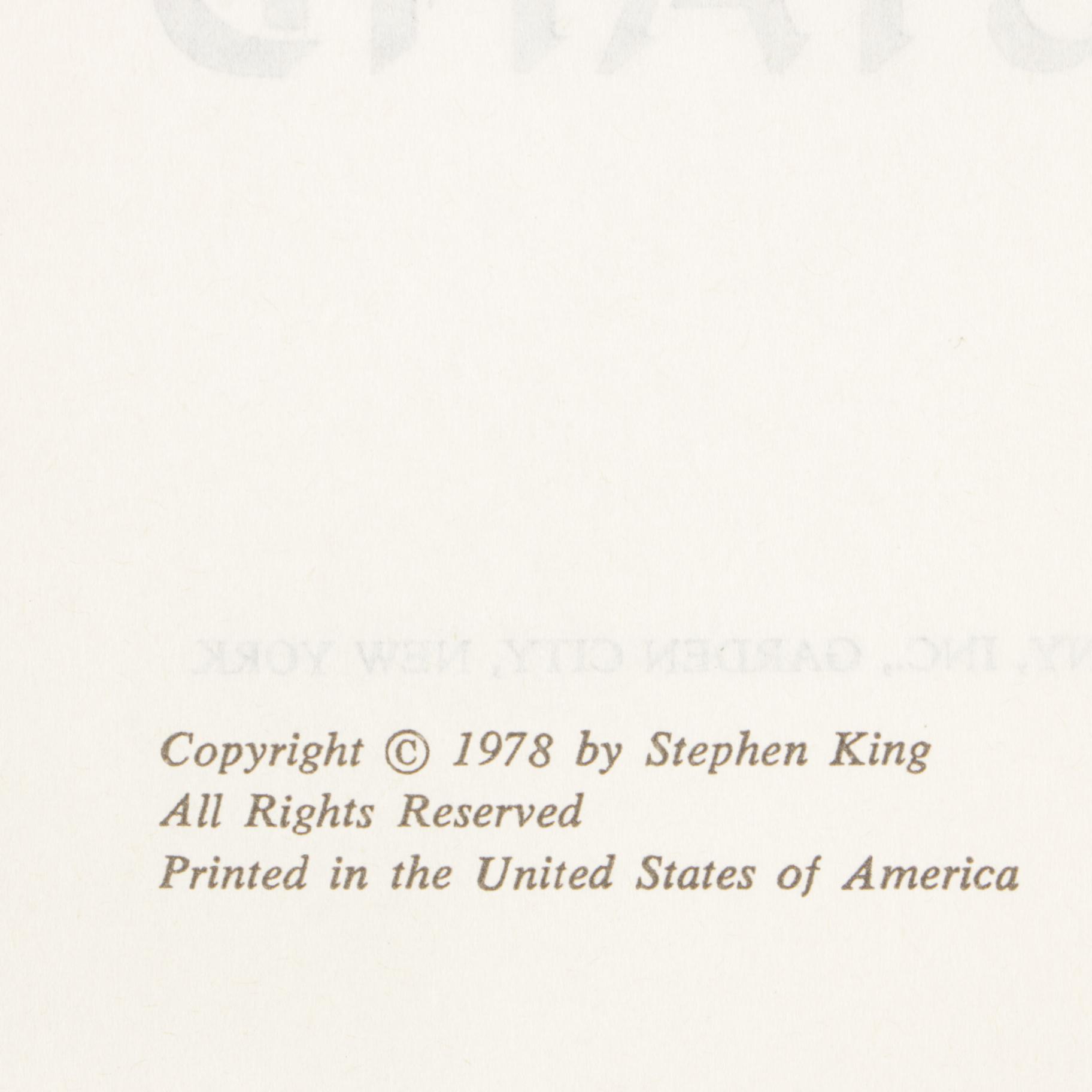 Stephen King Books featuring Early Printing and Book Club Editions