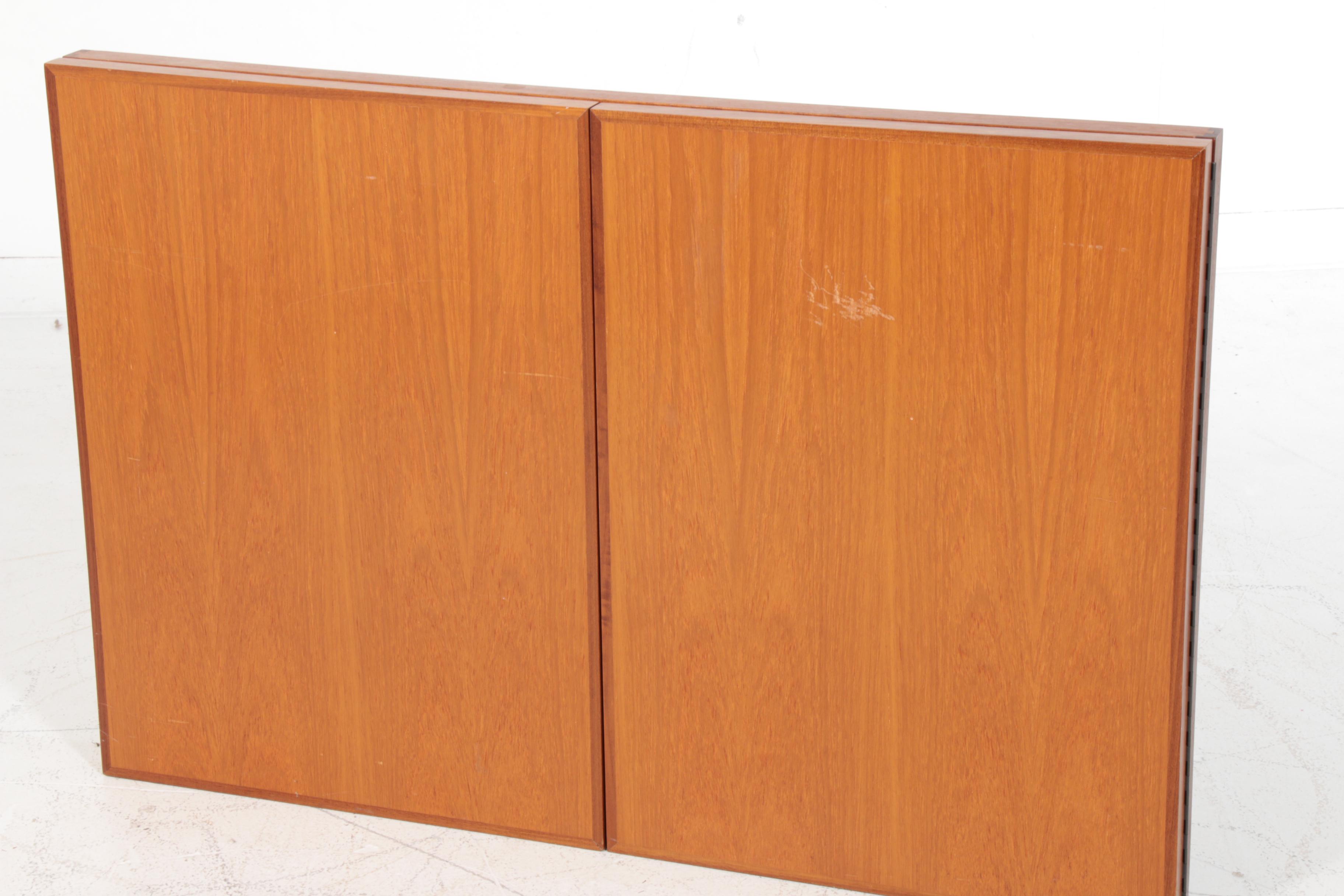 Egan Visual Modern Style Teak Folding White Board with Bulletin Board