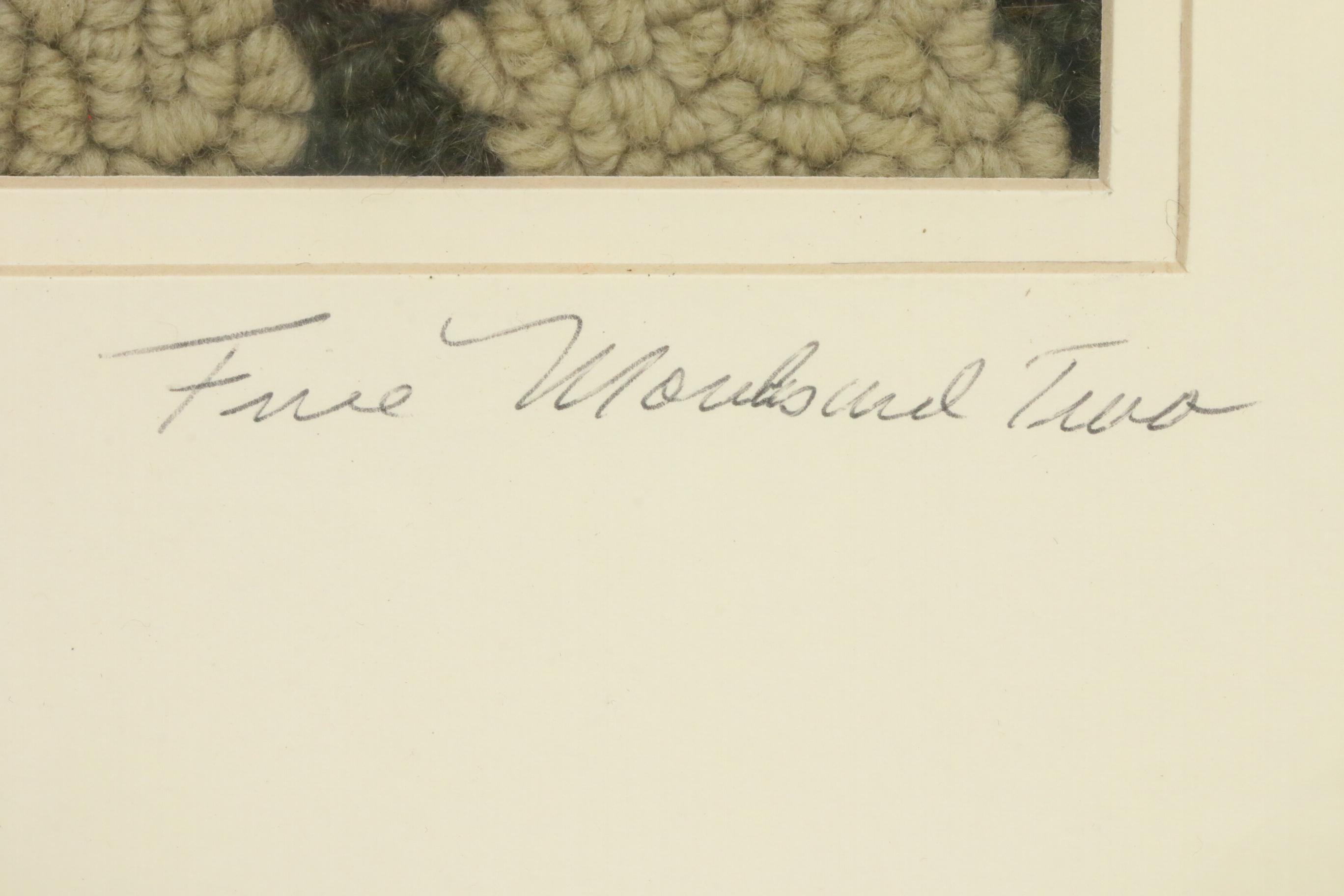 Ronald M. Rolfe Mixed Media and Hooked Wool Fiber Art "Five Monks and Two"