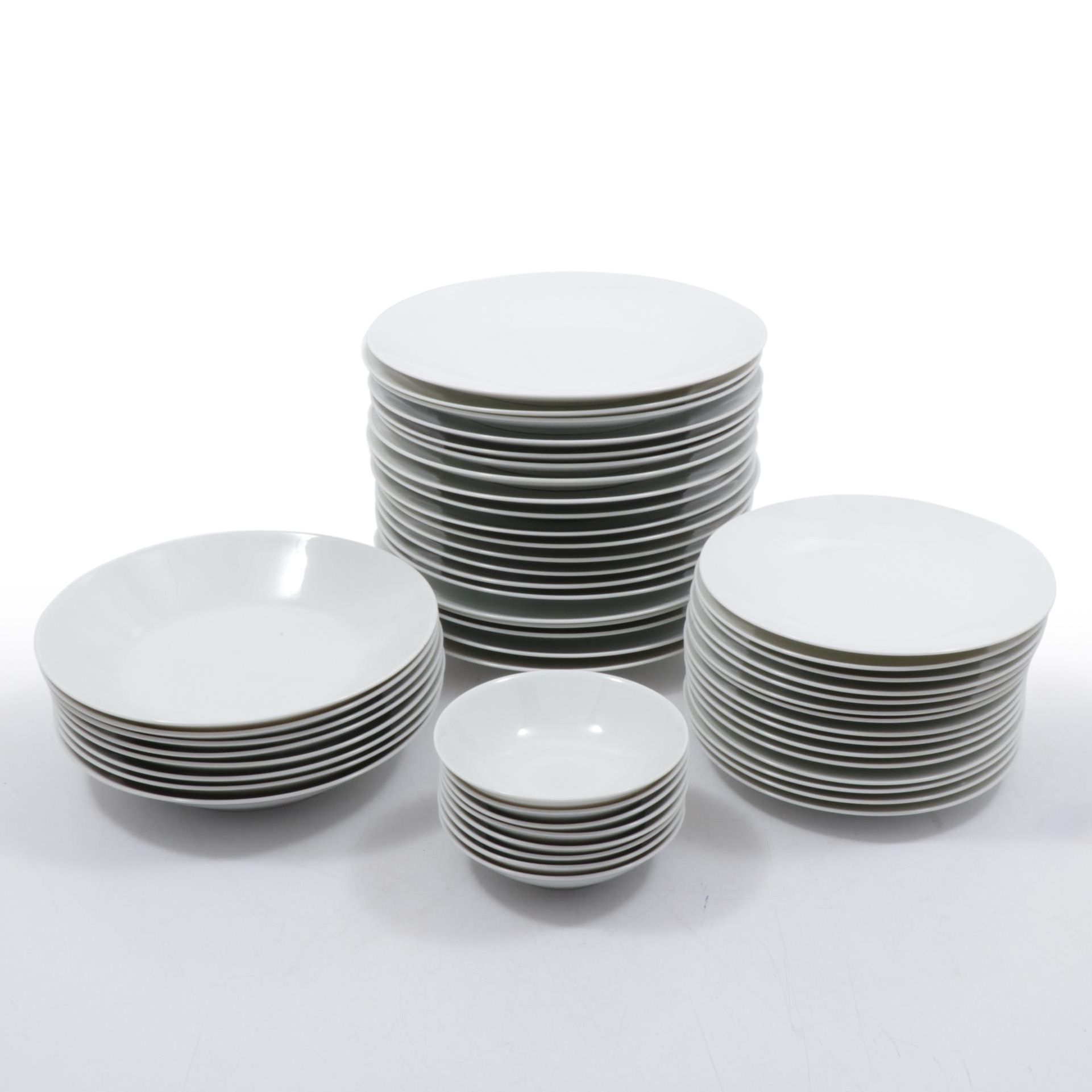 Rosenthal "Classic Modern White" Porcelain Dinnerware, Mid to Late 20th Century