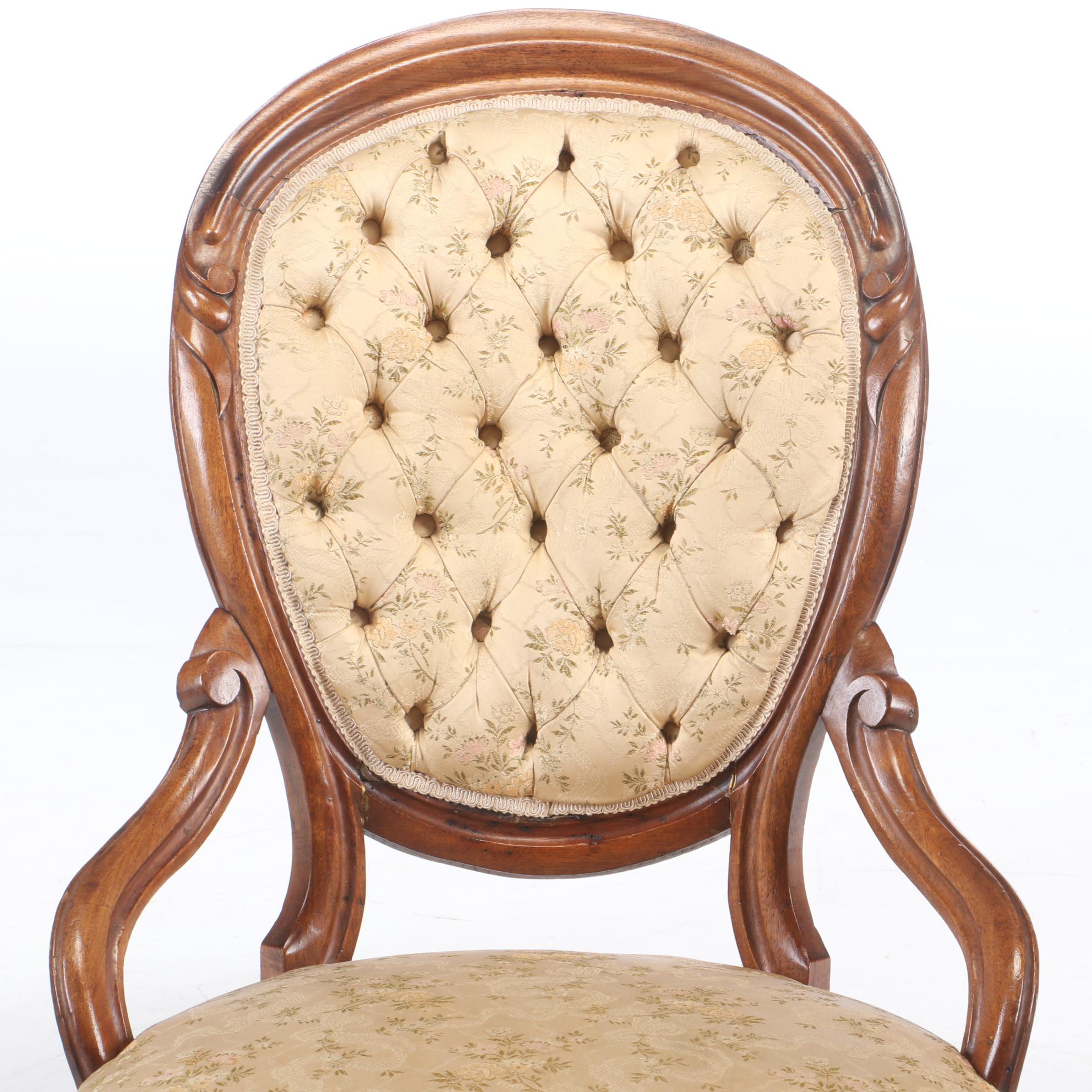 Rococo Revival Carved Walnut Rocking Chair, Third Quarter 19th Century