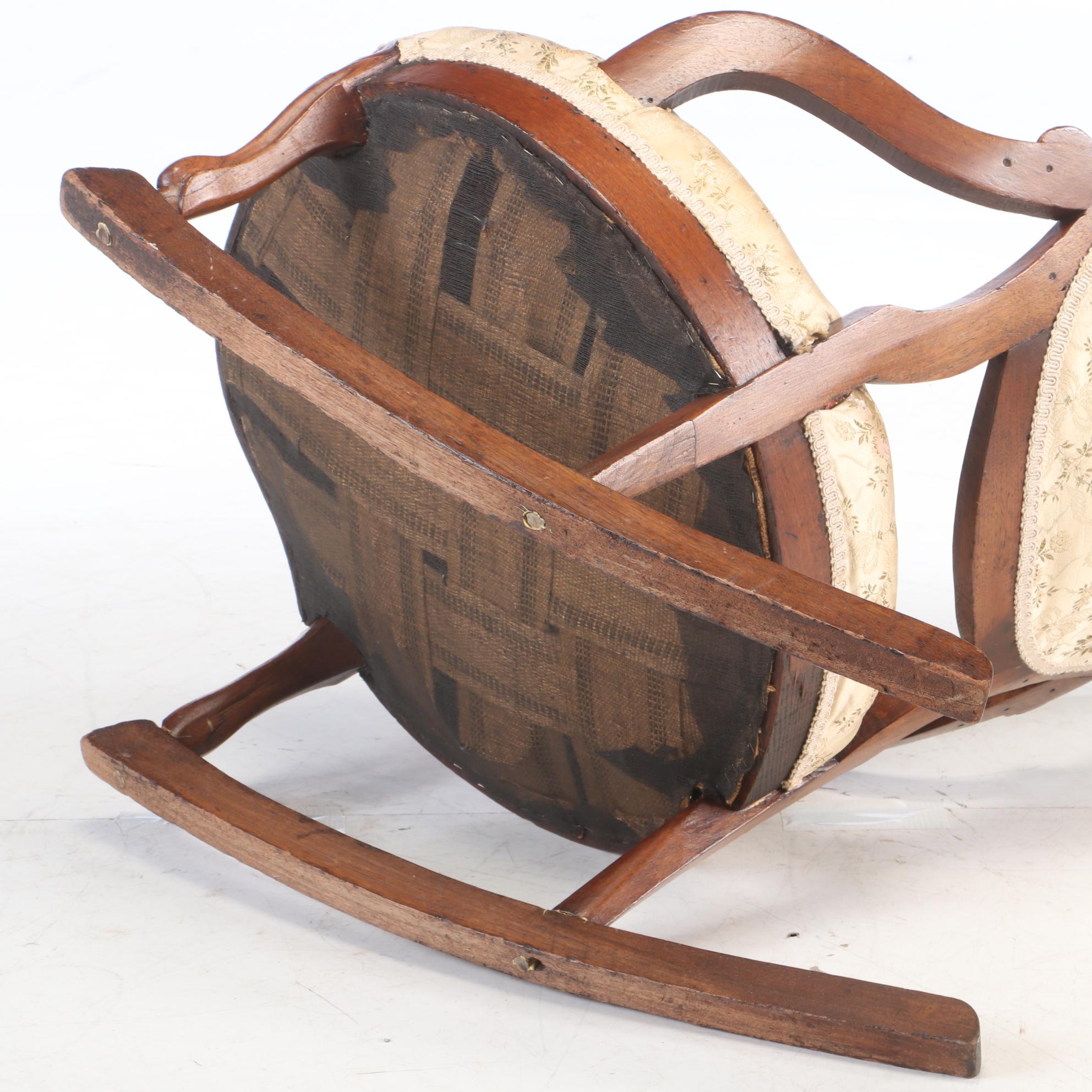 Rococo Revival Carved Walnut Rocking Chair, Third Quarter 19th Century