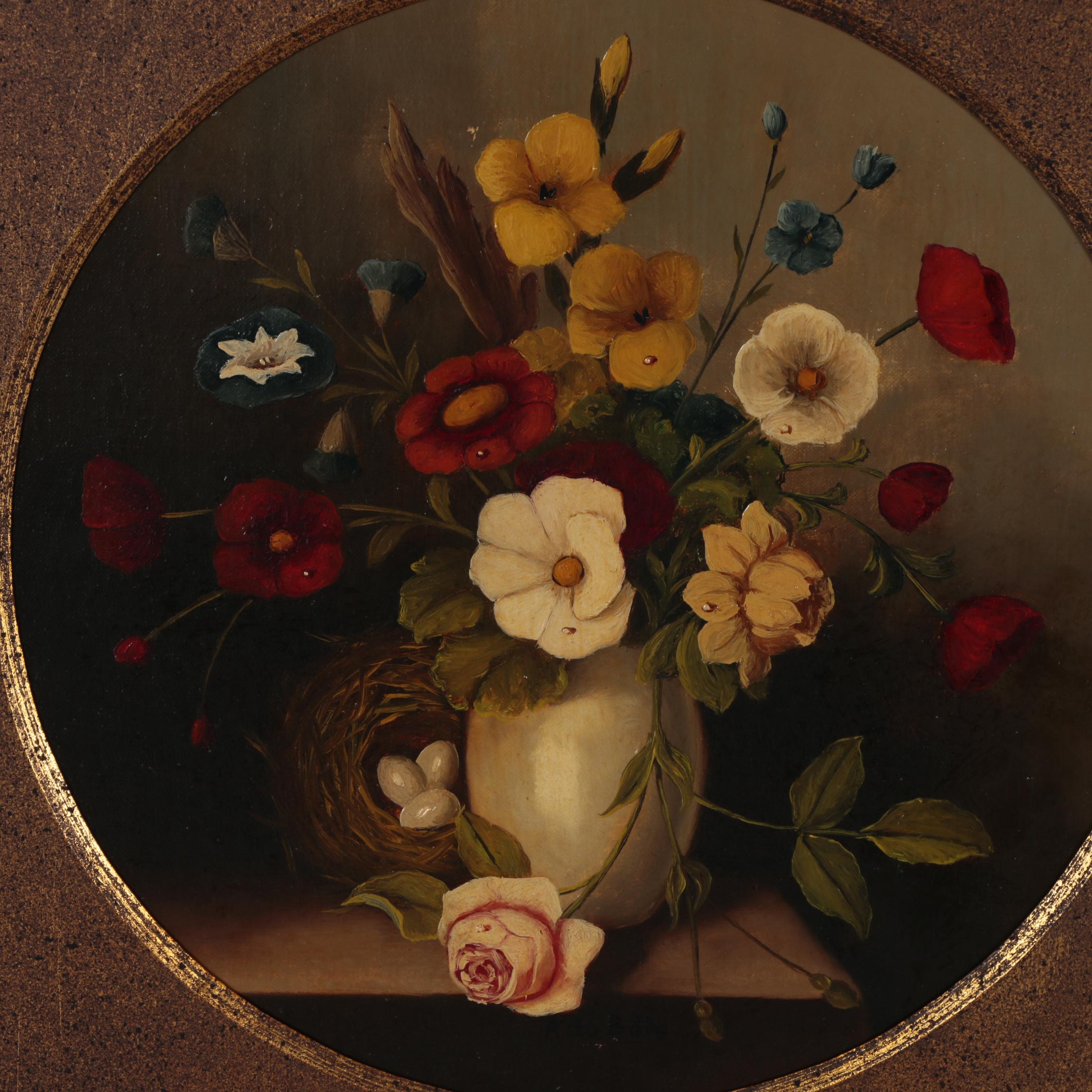 P. DuBois Floral Oil Painting