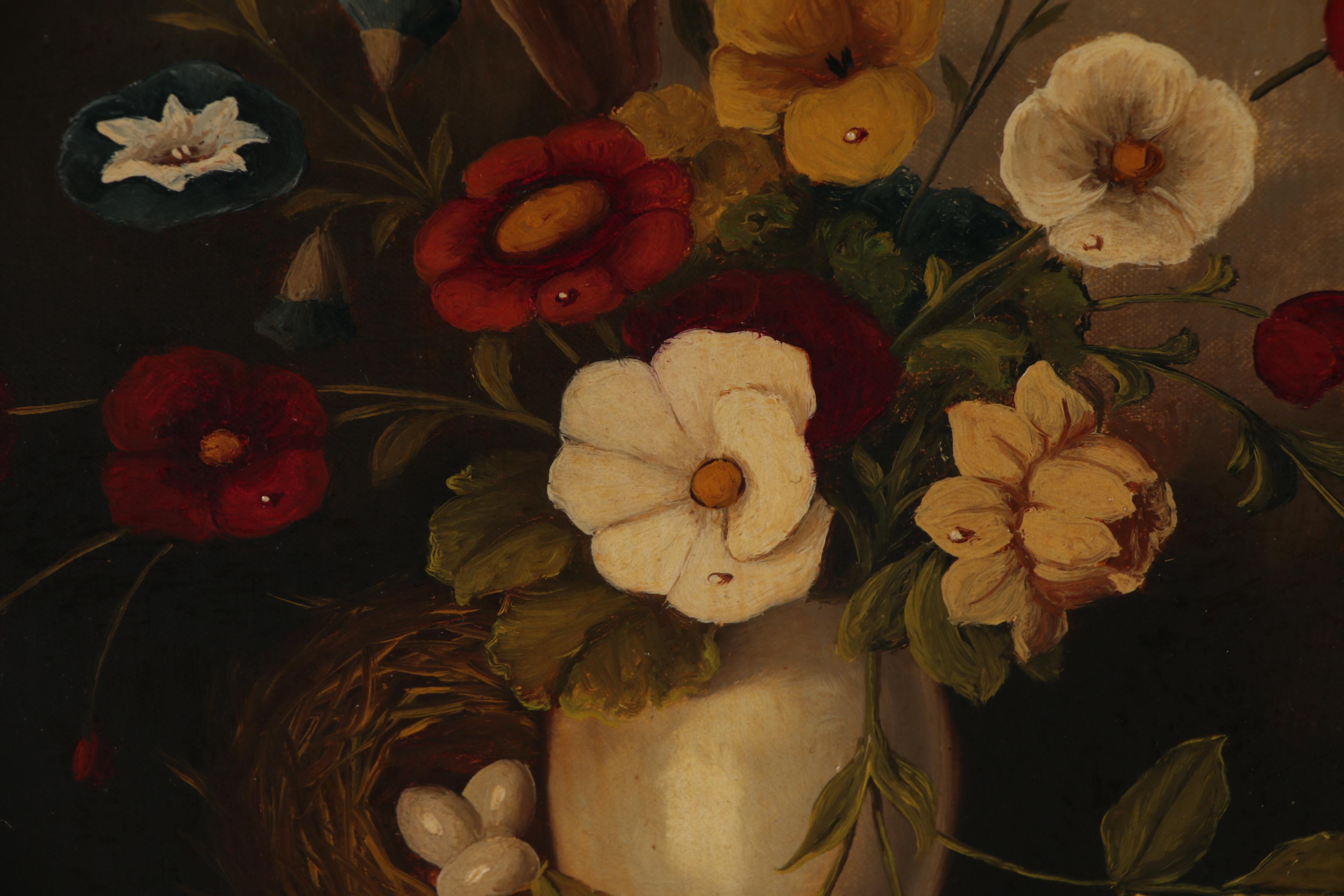 P. DuBois Floral Oil Painting