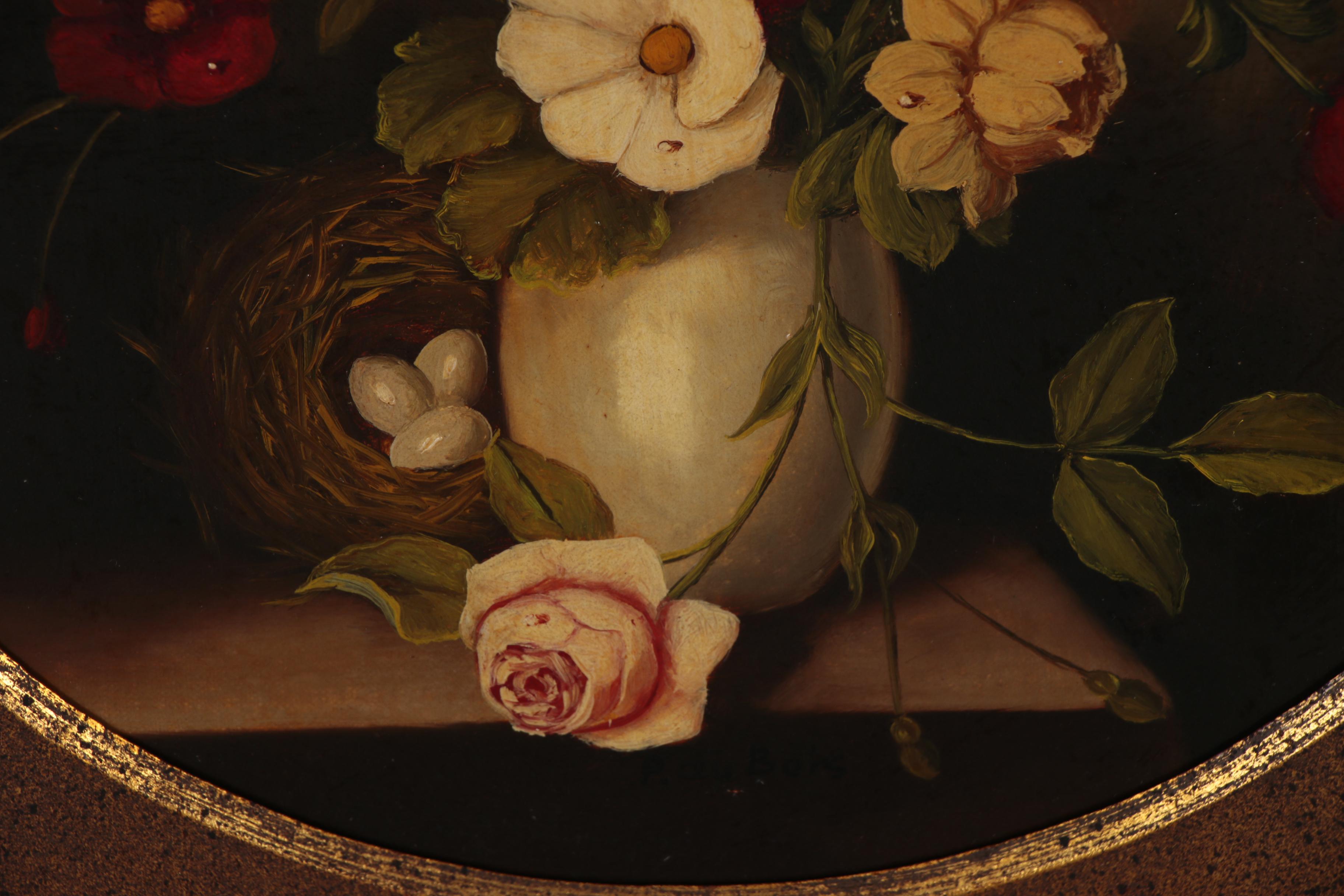 P. DuBois Floral Oil Painting