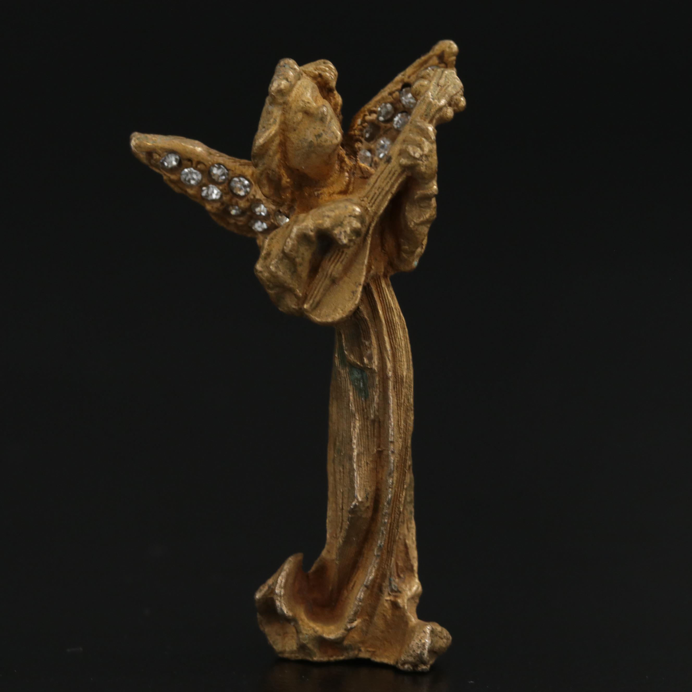 Vintage De Nicola Saint George and the Dragon and Angel Brooches