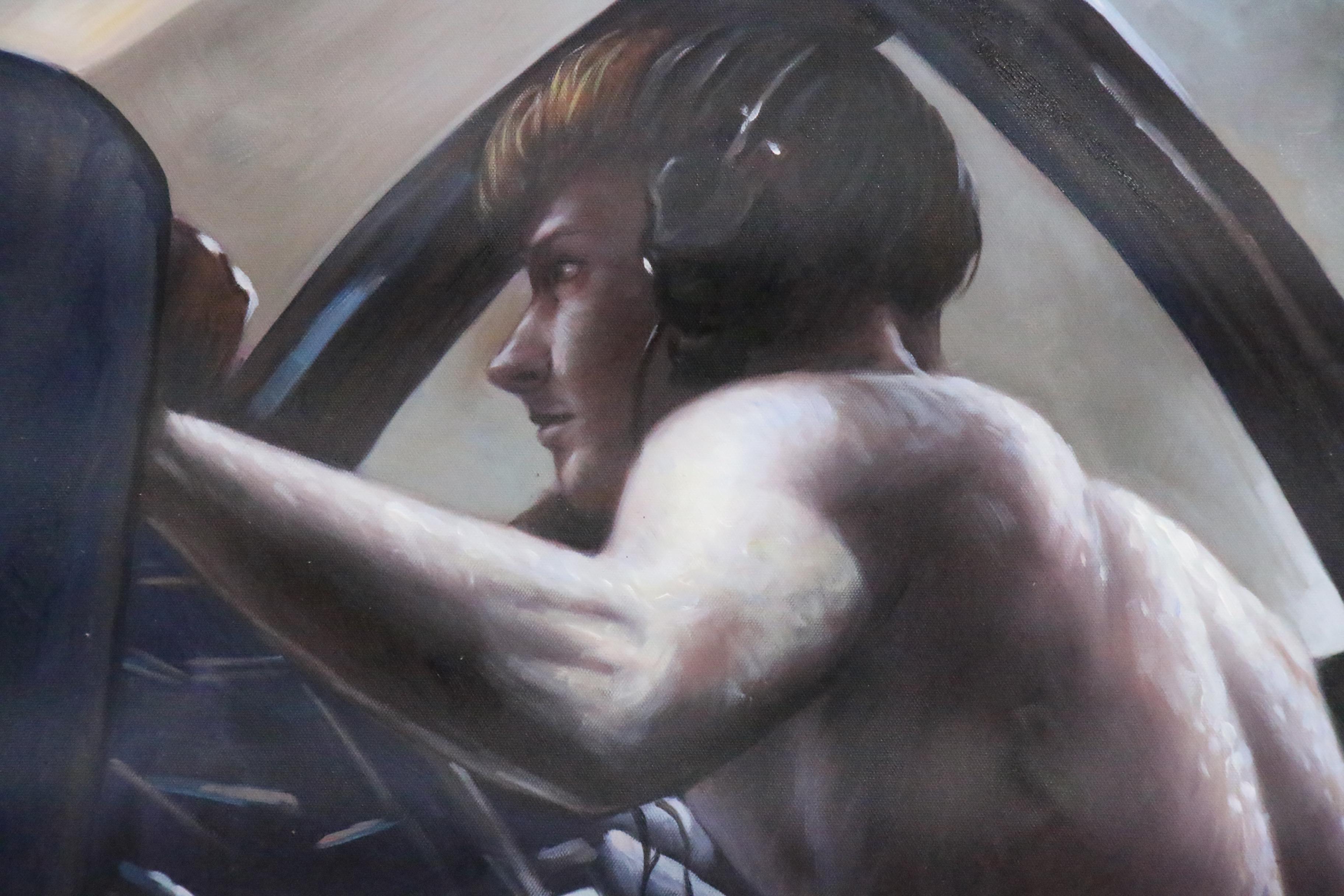 Oil Painting after Horace Bristol Photograph "The Naked Gunner"