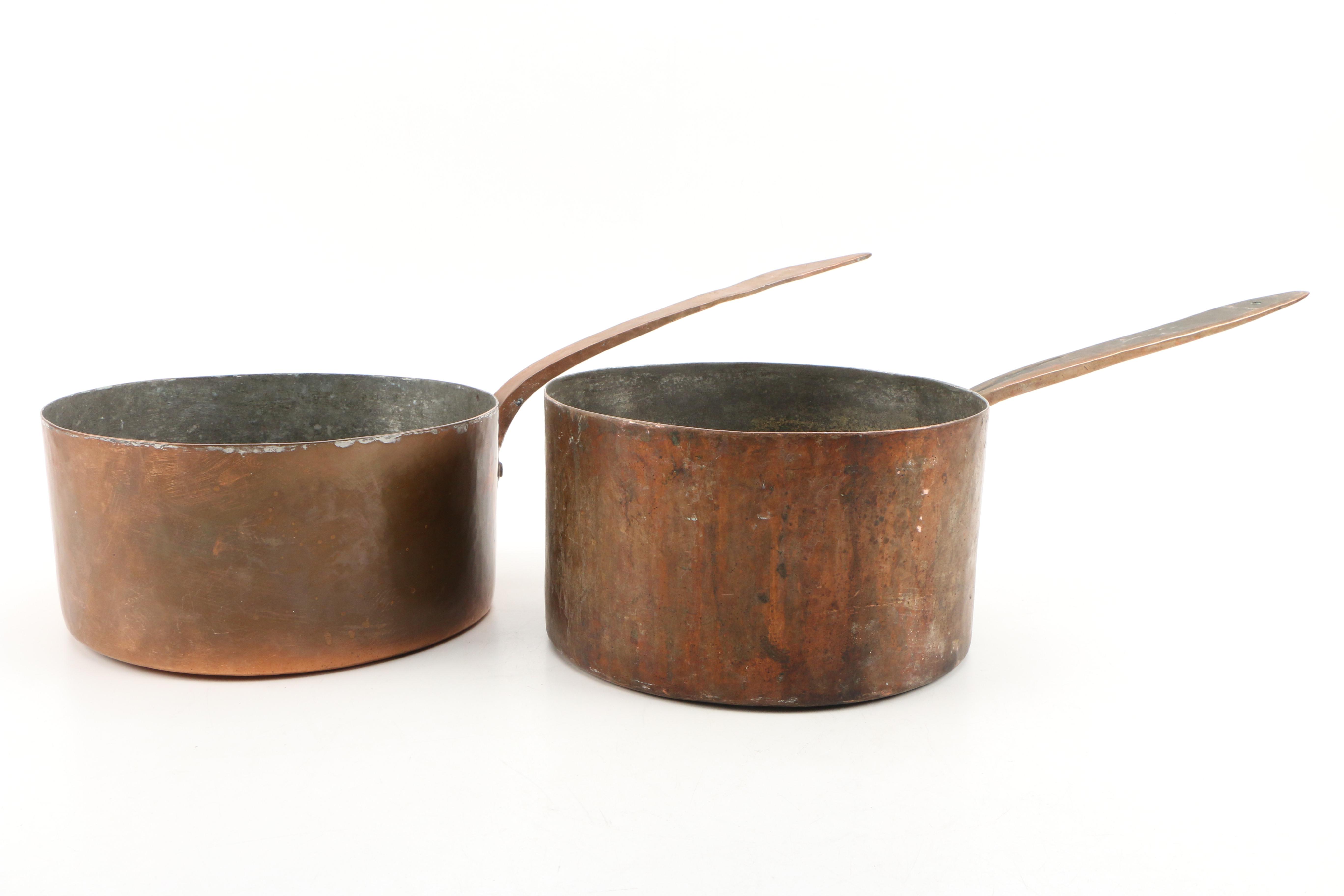 Tin-Lined Copper Sauce Pans